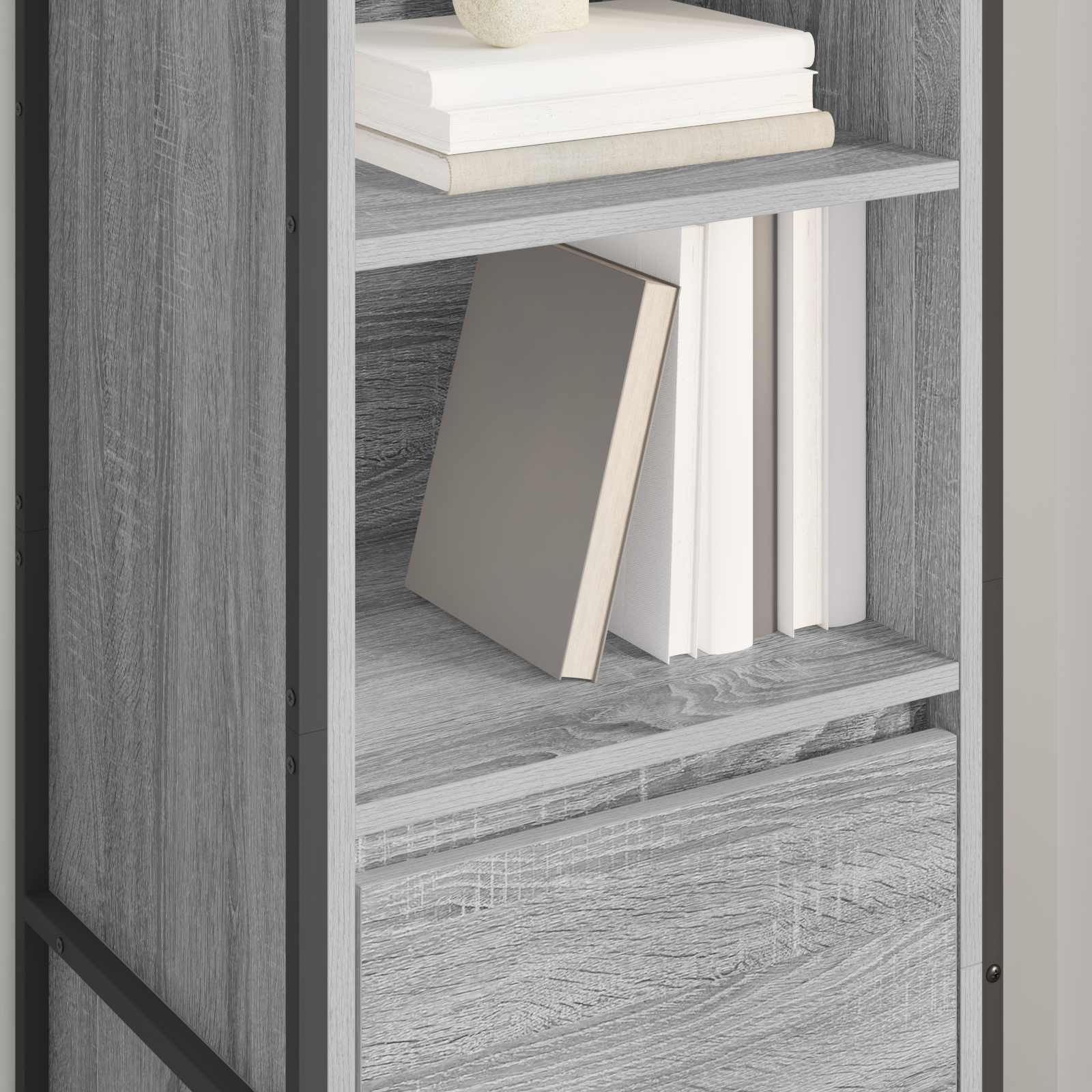 Dulap pentru carti Gri Sonoma 43 x 36 x 150.5 cm Lemn compozit — imaginea 4