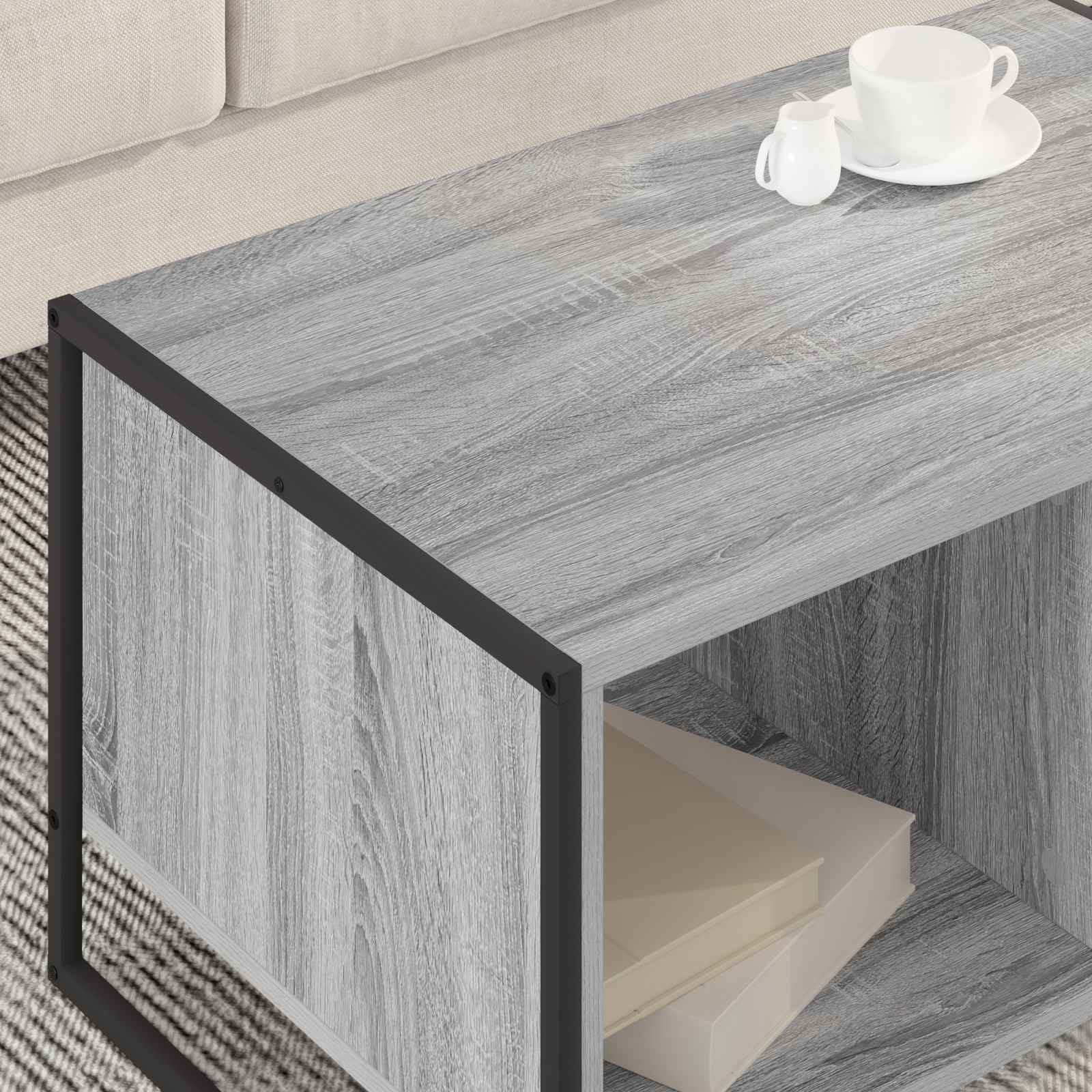 Masa de cafea Gri Sonoma 80 x 50 x 40 cm Lemn compozit — imaginea 4