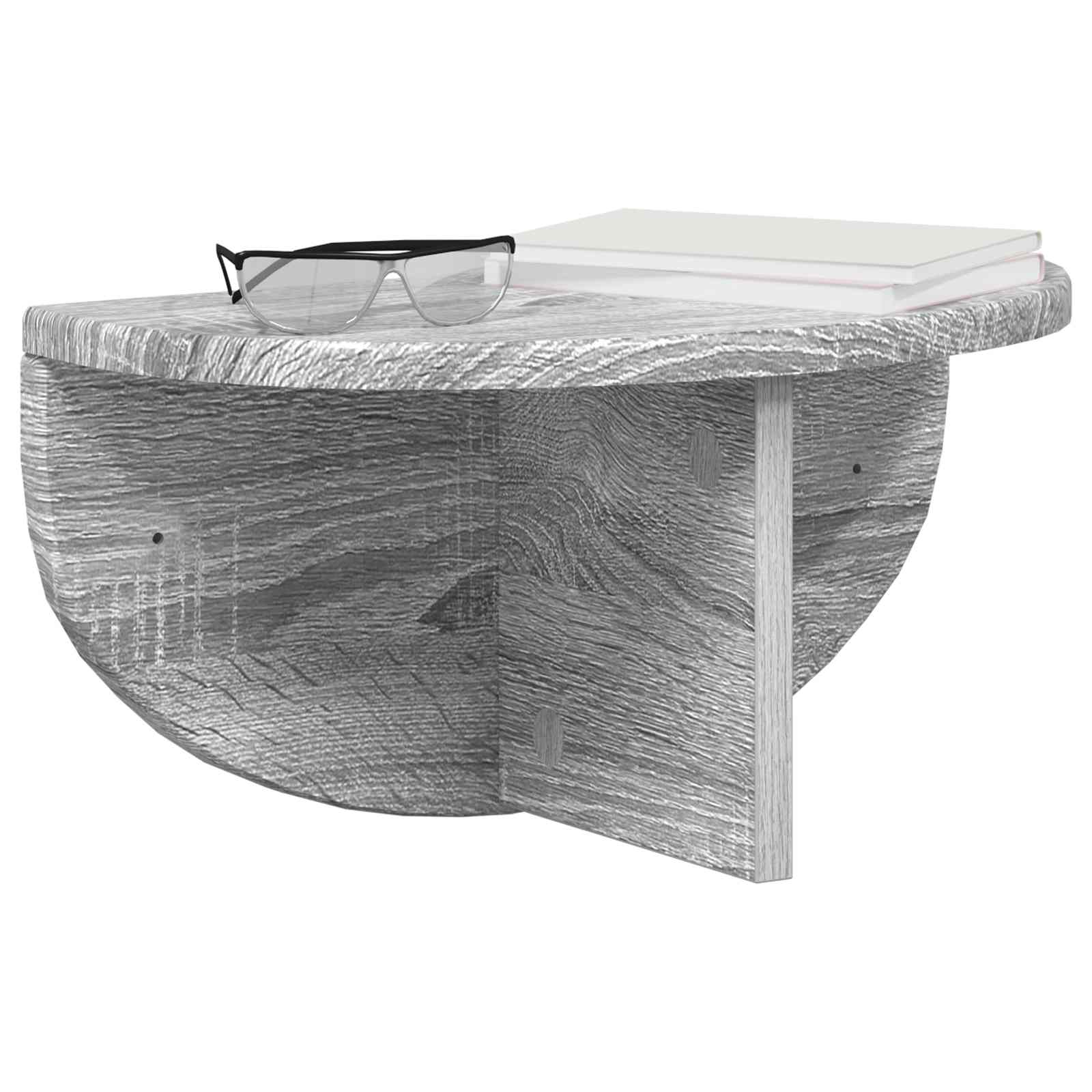 Raft de perete 2 pcs Gri Sonoma 38 x 19 x 19 cm Lemn compozit — imaginea 3