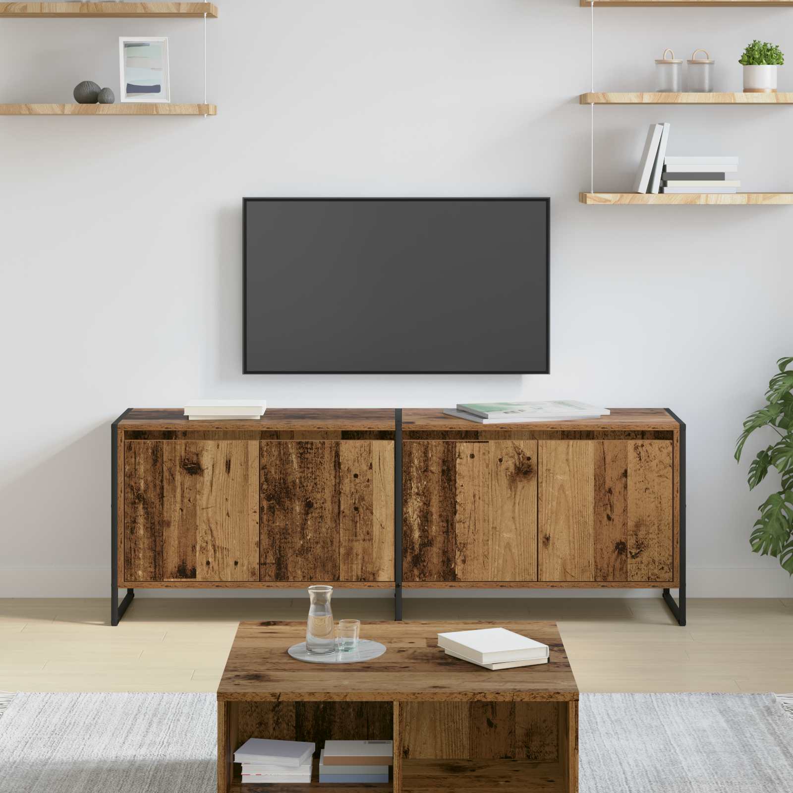Cabinet TV Lemn Vechi 140 x 36 x 49.5 cm Lemn compozit — imaginea 2