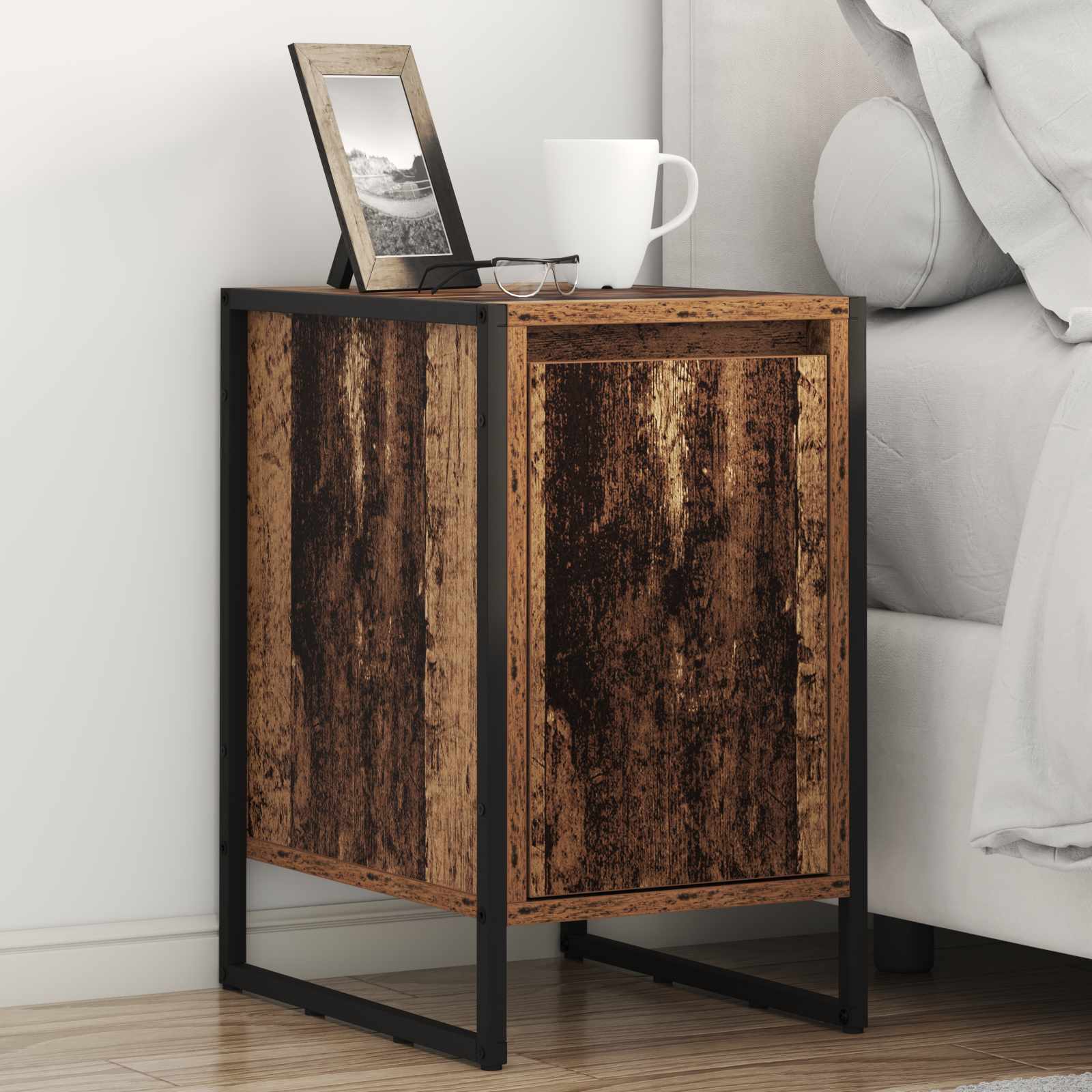 Noptiera 2 pcs Lemn Vechi 39,5 x 30 x 50 cm Lemn compozit — imaginea 2