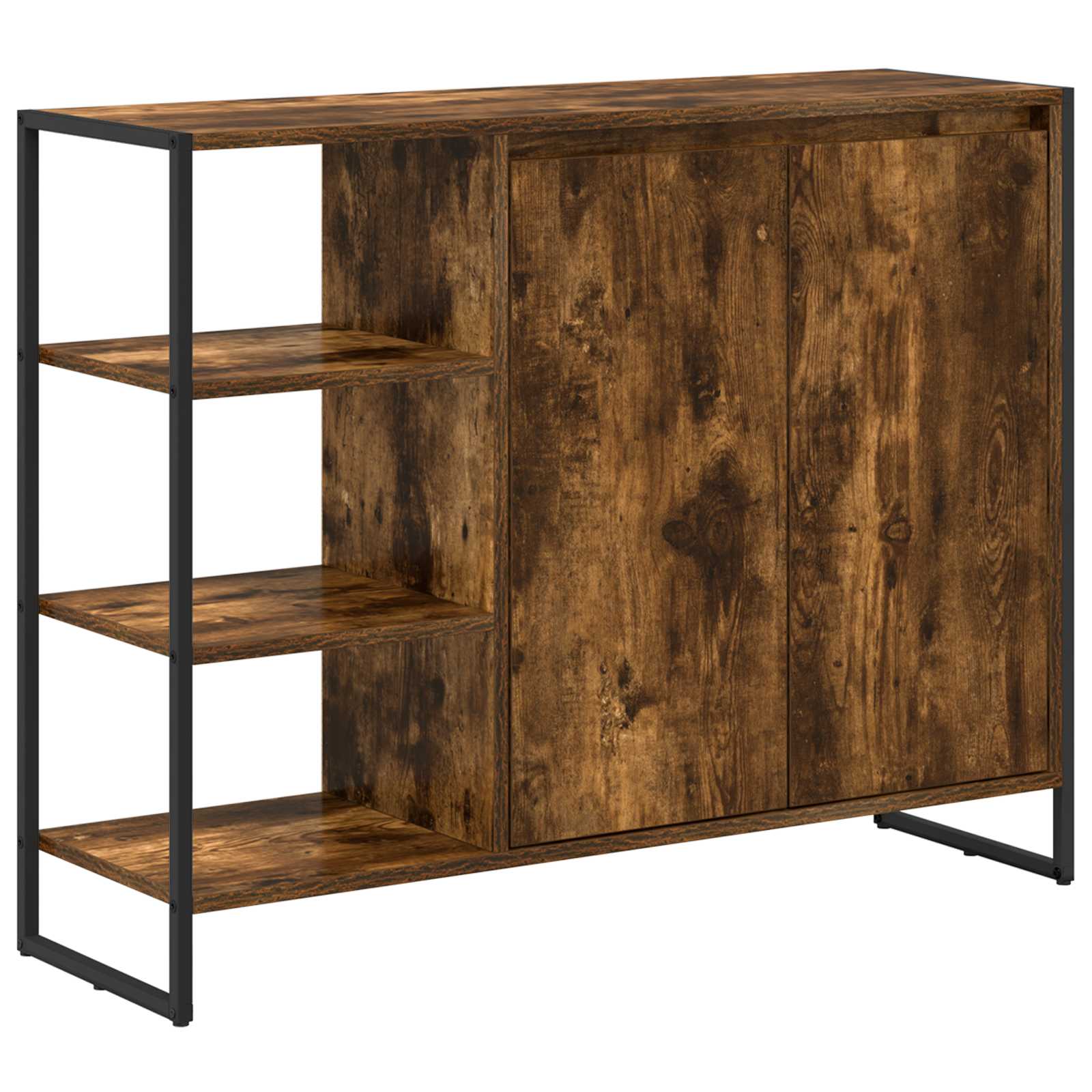 Dulap lateral Stejar fumuriu 96.5 x 30 x 75 cm Lemn compozit