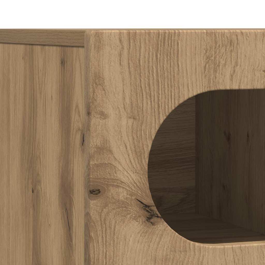 Cabinet TV Stejar Artizanal 100 x 35 x 40 cm Lemn compozit — imaginea 9