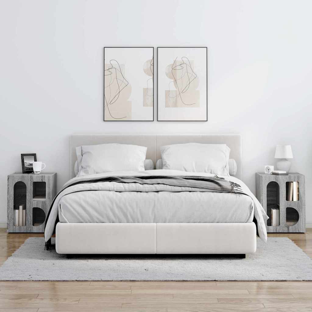 Noptiera 2 pcs Gri Sonoma 40 x 35 x 50 cm Lemn compozit — imaginea 5