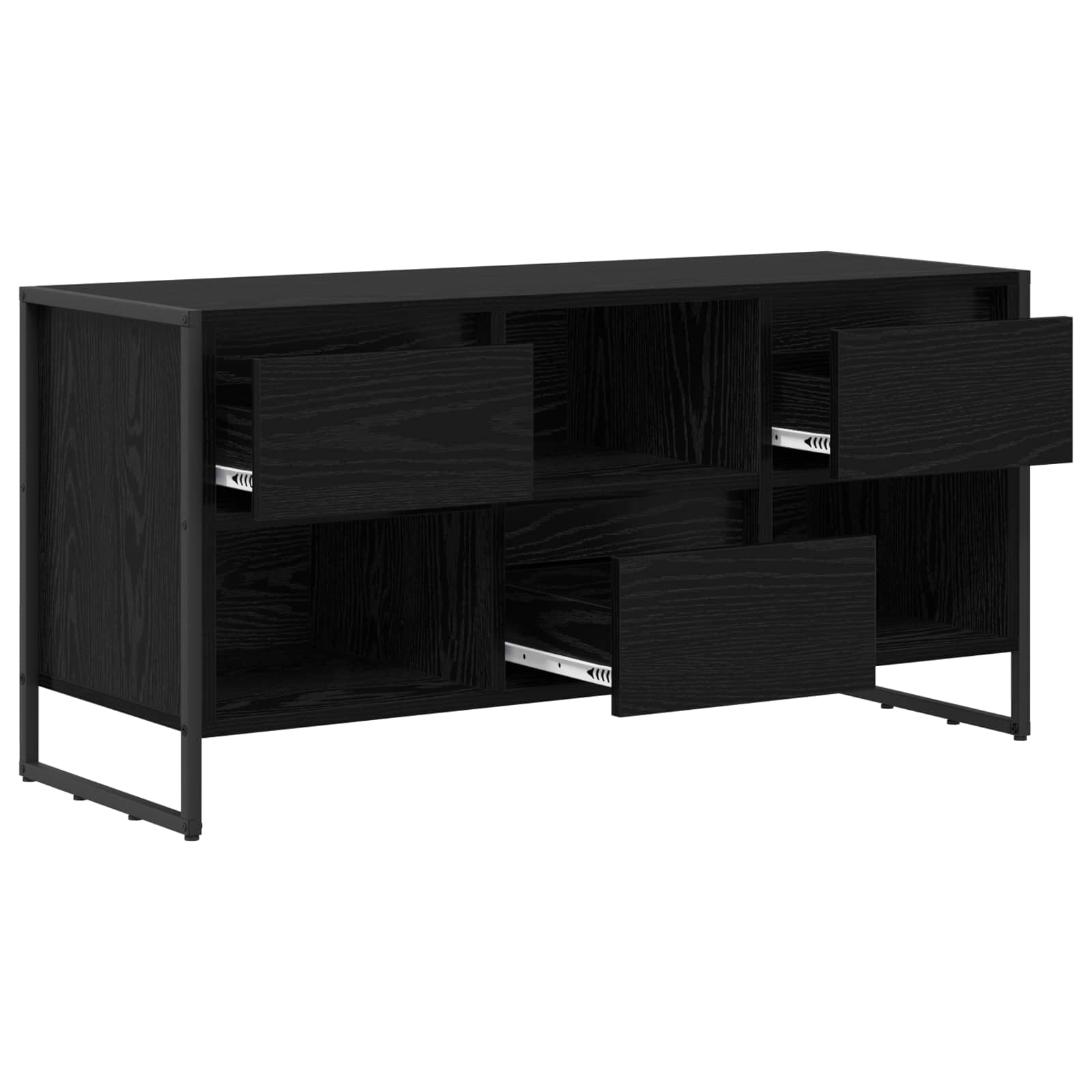 Cabinet TV Stejar Negru 100 x 36 x 49,5 cm Lemn compozit — imaginea 5