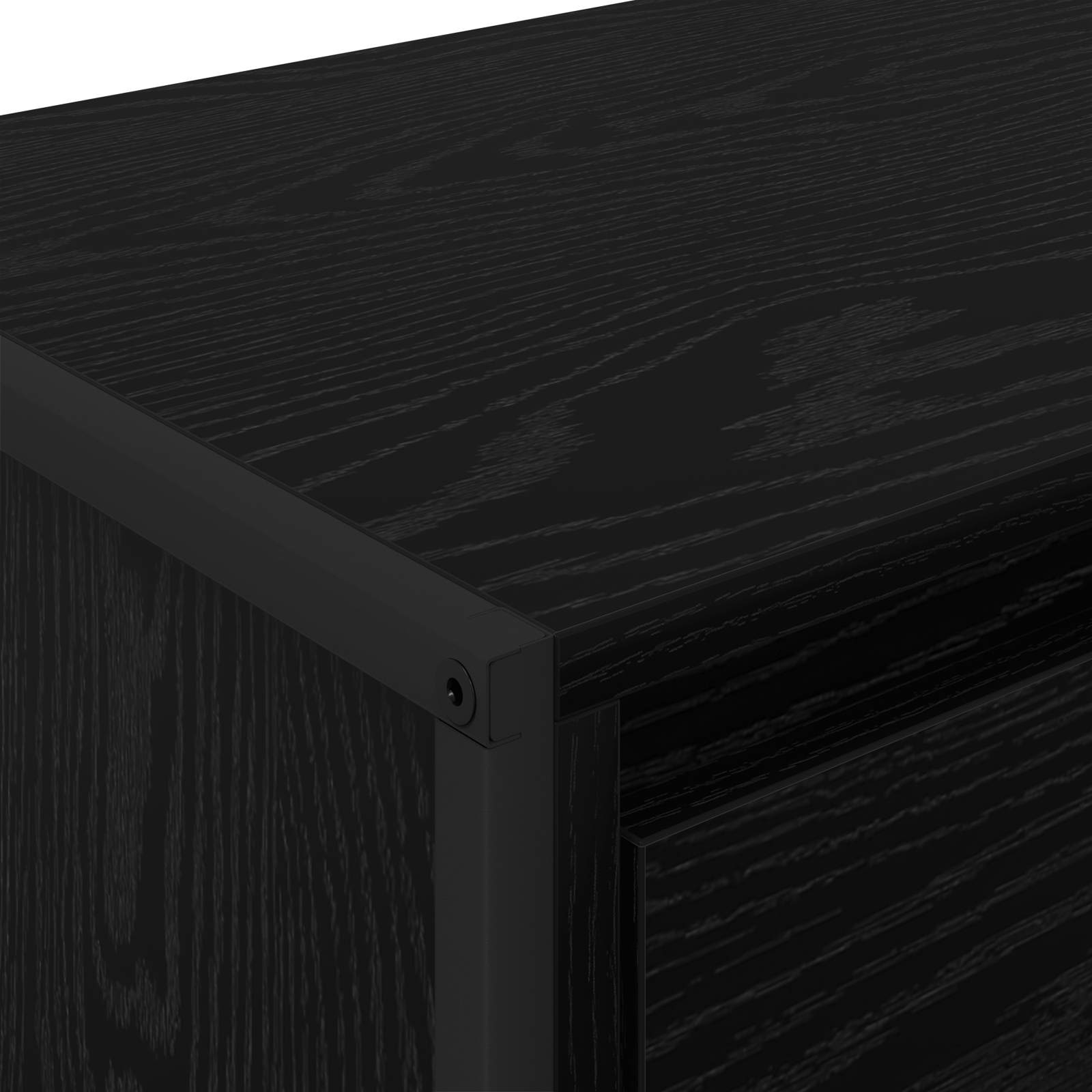 Cabinet TV Stejar Negru 100 x 36 x 49,5 cm Lemn compozit — imaginea 9