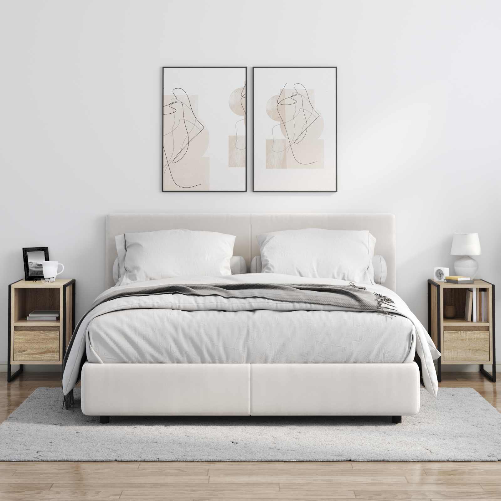 Noptiera cu sertar 2 pcs Sonoma 39,5 x 30 x 50 cm Lemn compozit — imaginea 4