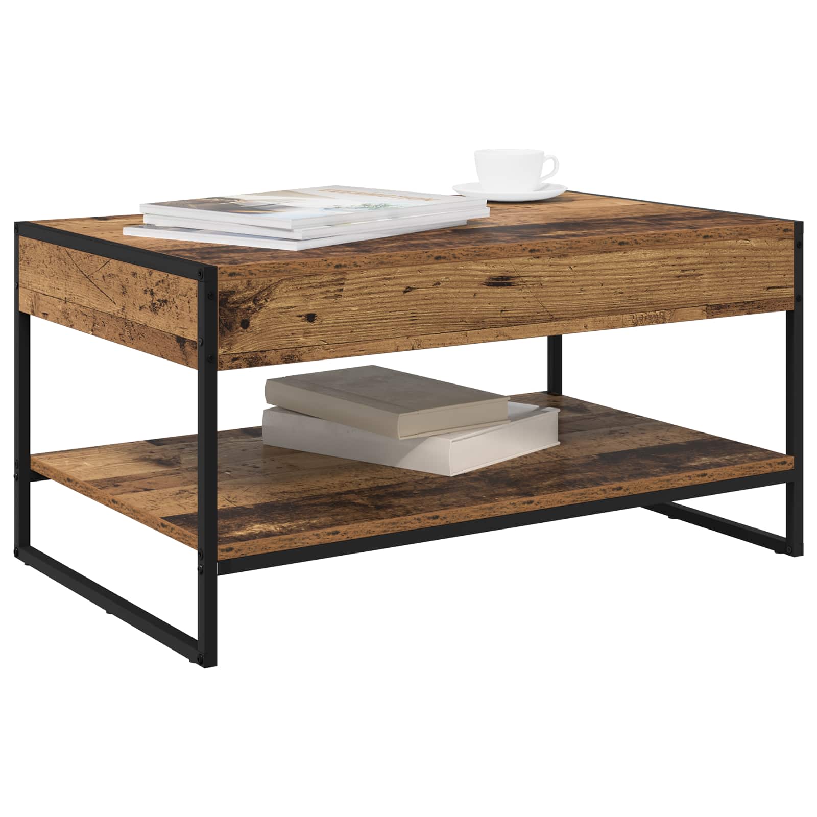 Masa de cafea Lemn Vechi 80 x 50 x 40 cm Lemn compozit — imaginea 3
