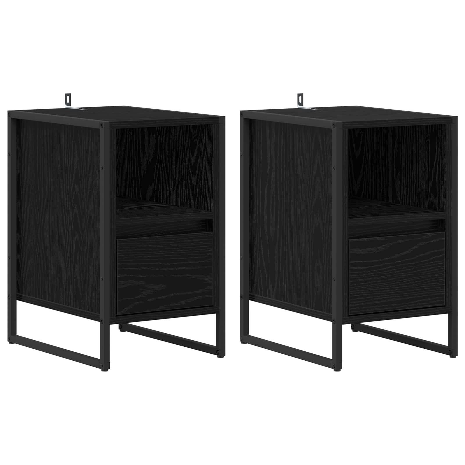 Noptiera 2 pcs Stejar Negru 39,5 x 30 x 50 cm Lemn compozit