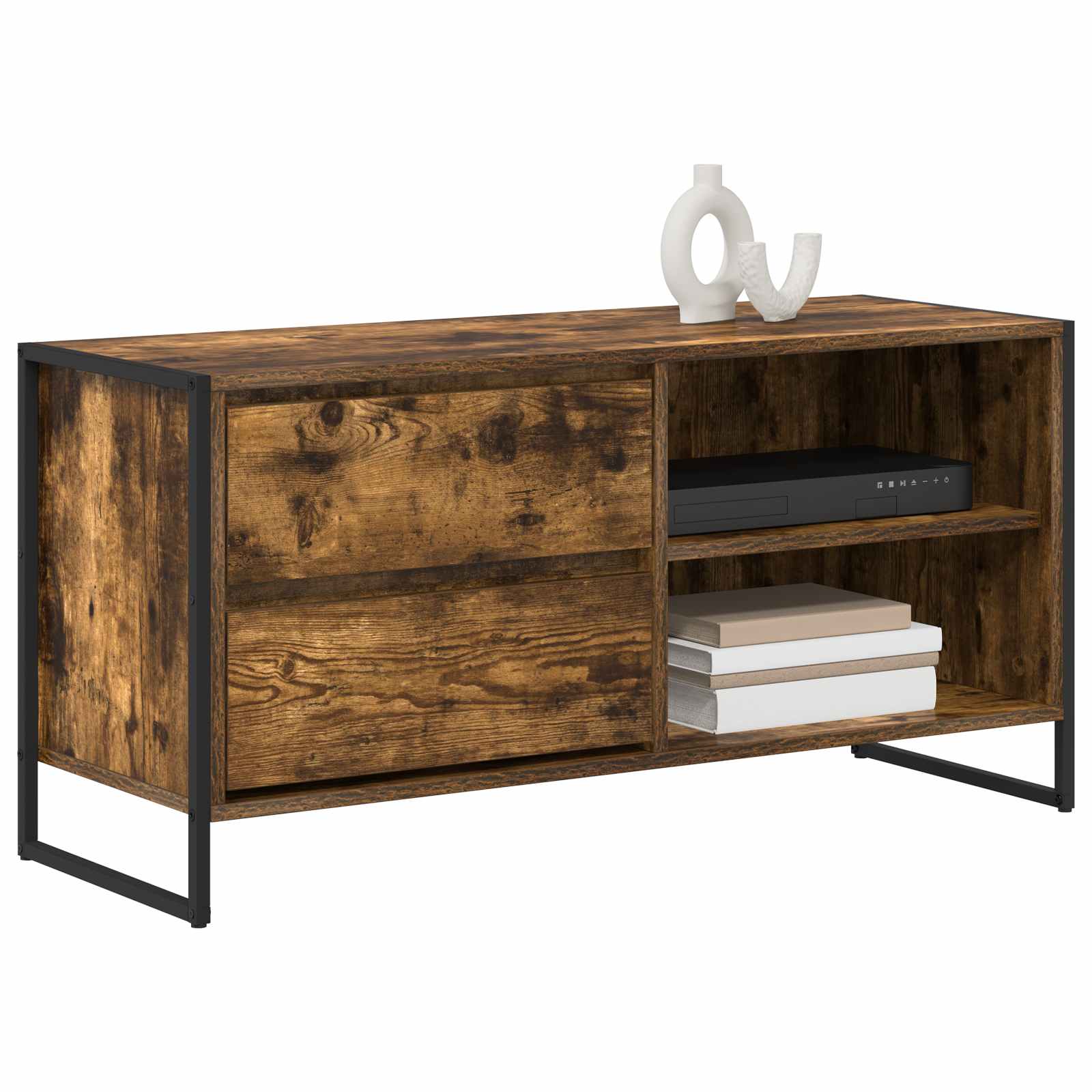 Cabinet TV Stejar fumuriu 100 x 36 x 49,5 cm Lemn compozit — imaginea 3