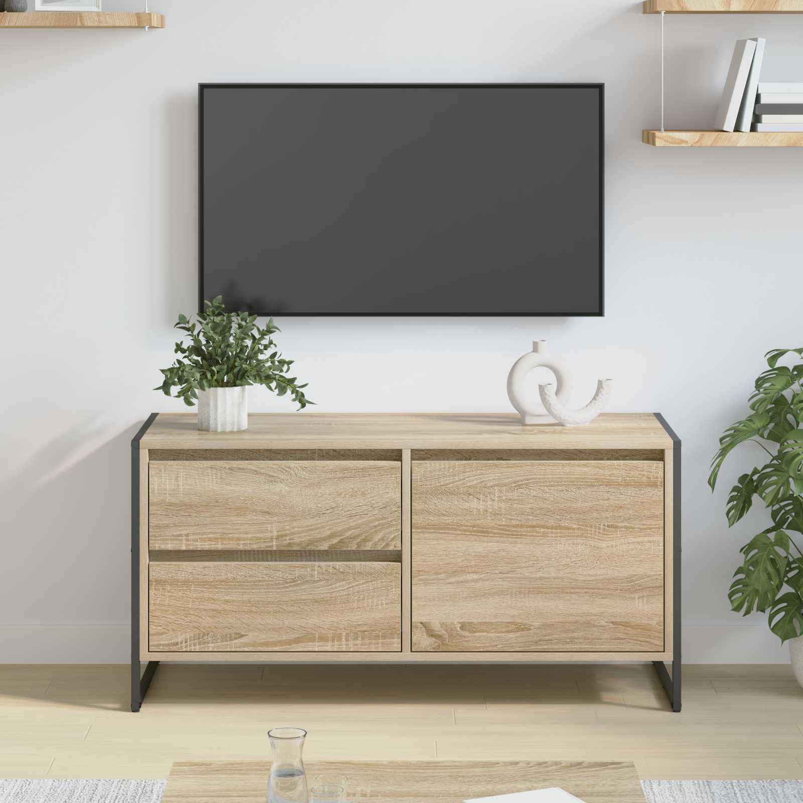 Cabinet TV cu sertar Sonoma 100 x 36 x 49.5 cm Lemn compozit — imaginea 2
