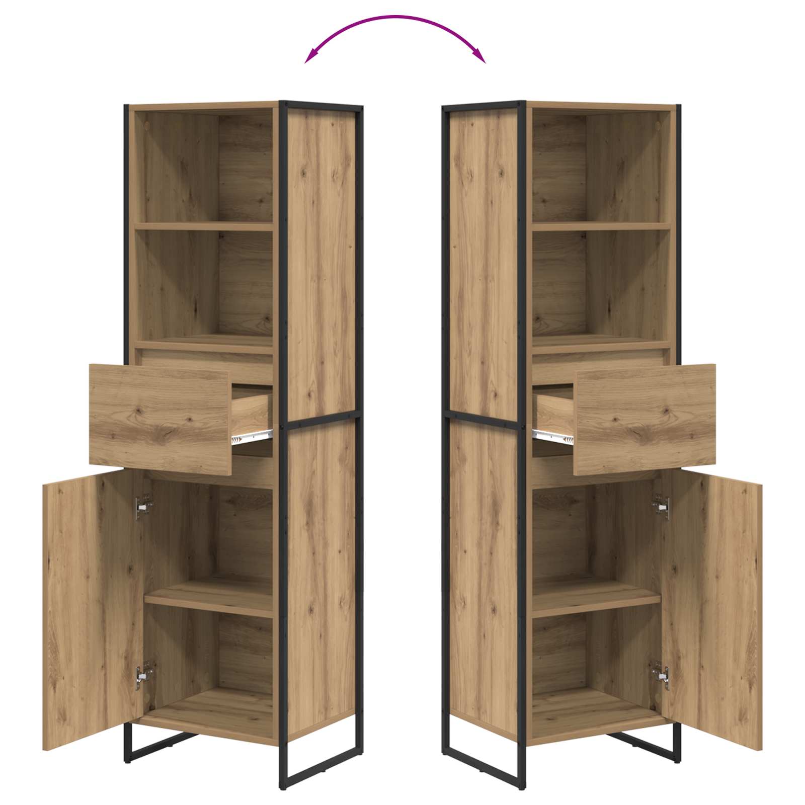 Dulap pentru carti Stejar artizanal 43 x 36 x 150.5 cm — imaginea 11
