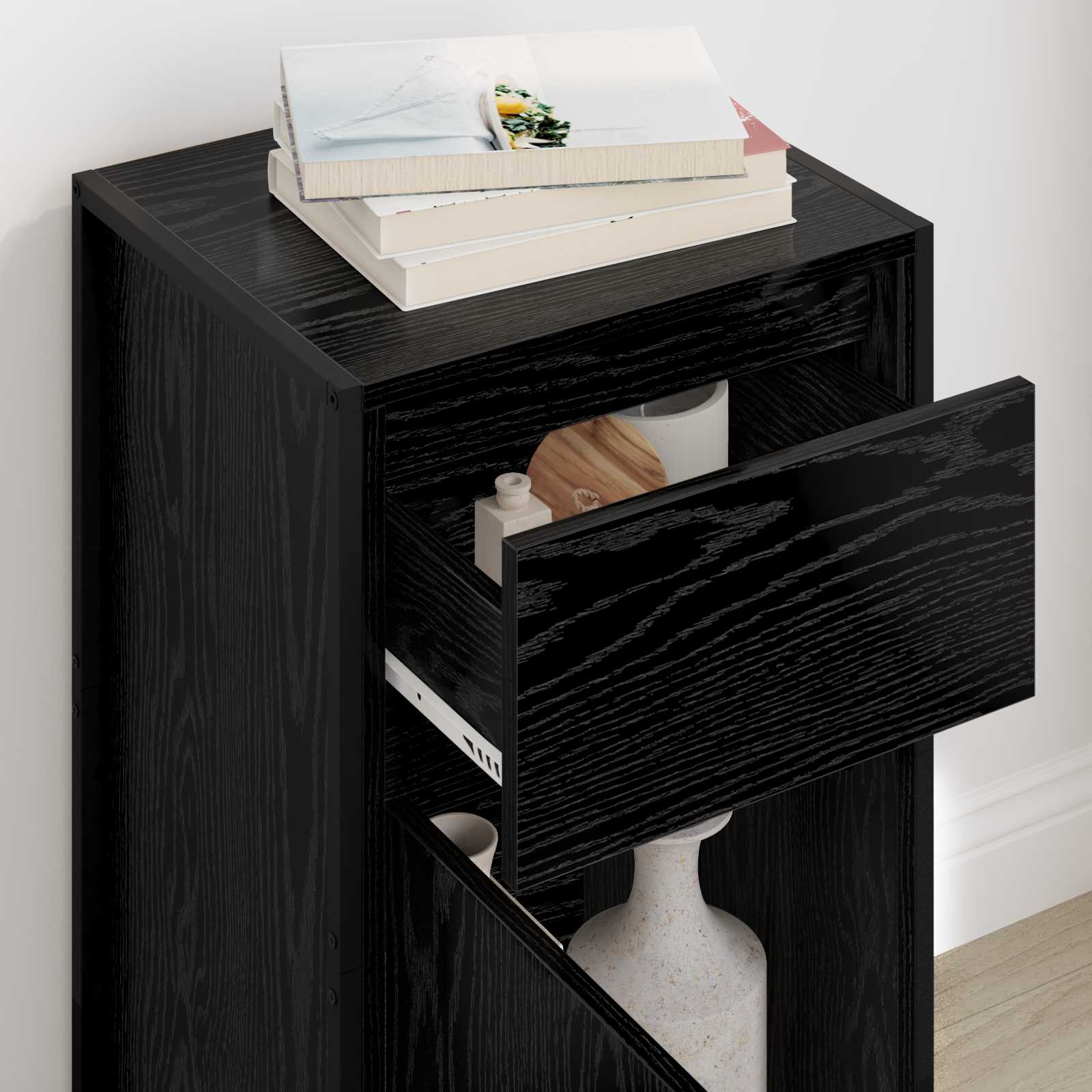 Bufet cu sertar Stejar Negru 81 x 36 x 150.5 cm Lemn compozit — imaginea 4