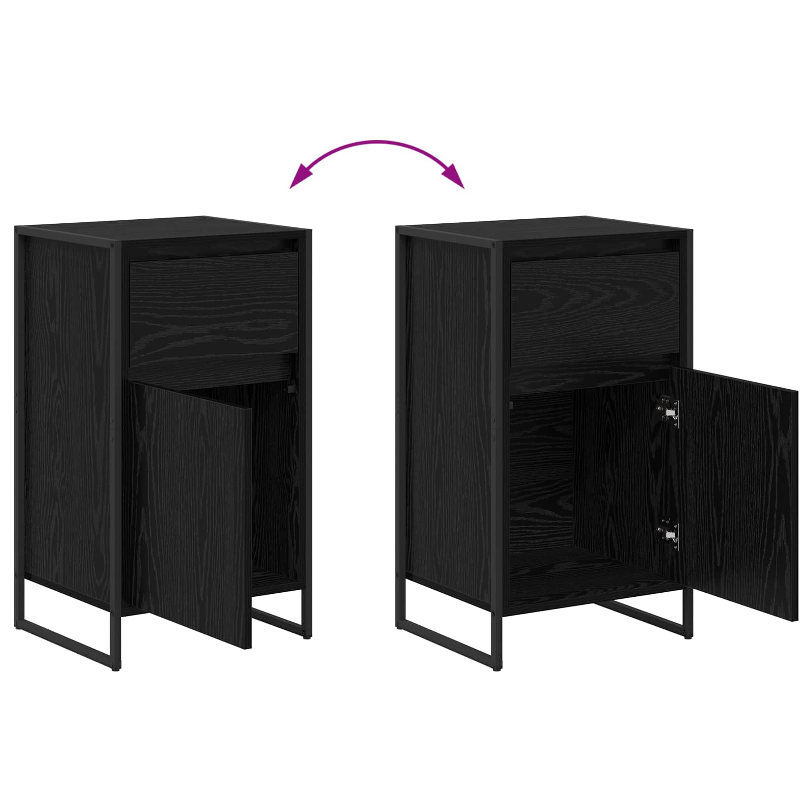 Bufet cu sertar Stejar Negru 81 x 36 x 150.5 cm Lemn compozit — imaginea 12