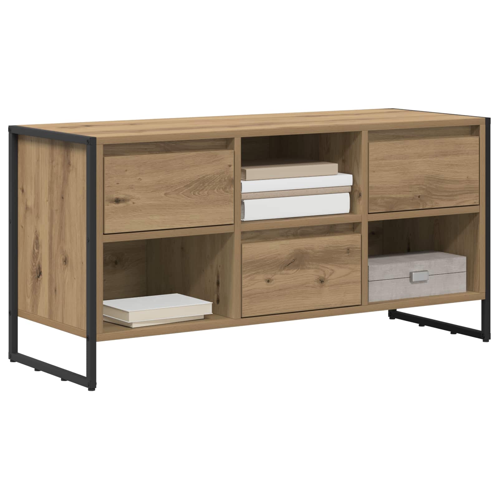 Cabinet TV Stejar artizanal 100 x 36 x 49,5 cm Lemn compozit — imaginea 3