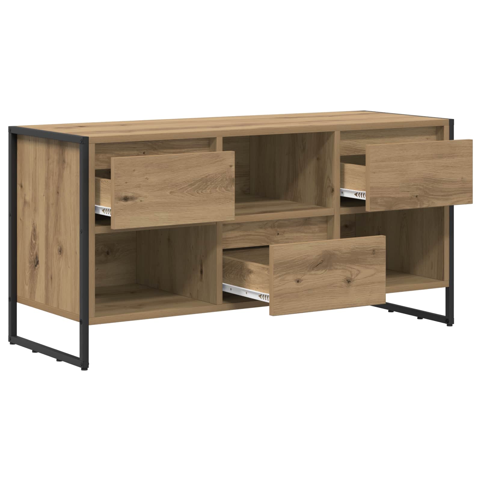 Cabinet TV Stejar artizanal 100 x 36 x 49,5 cm Lemn compozit — imaginea 5