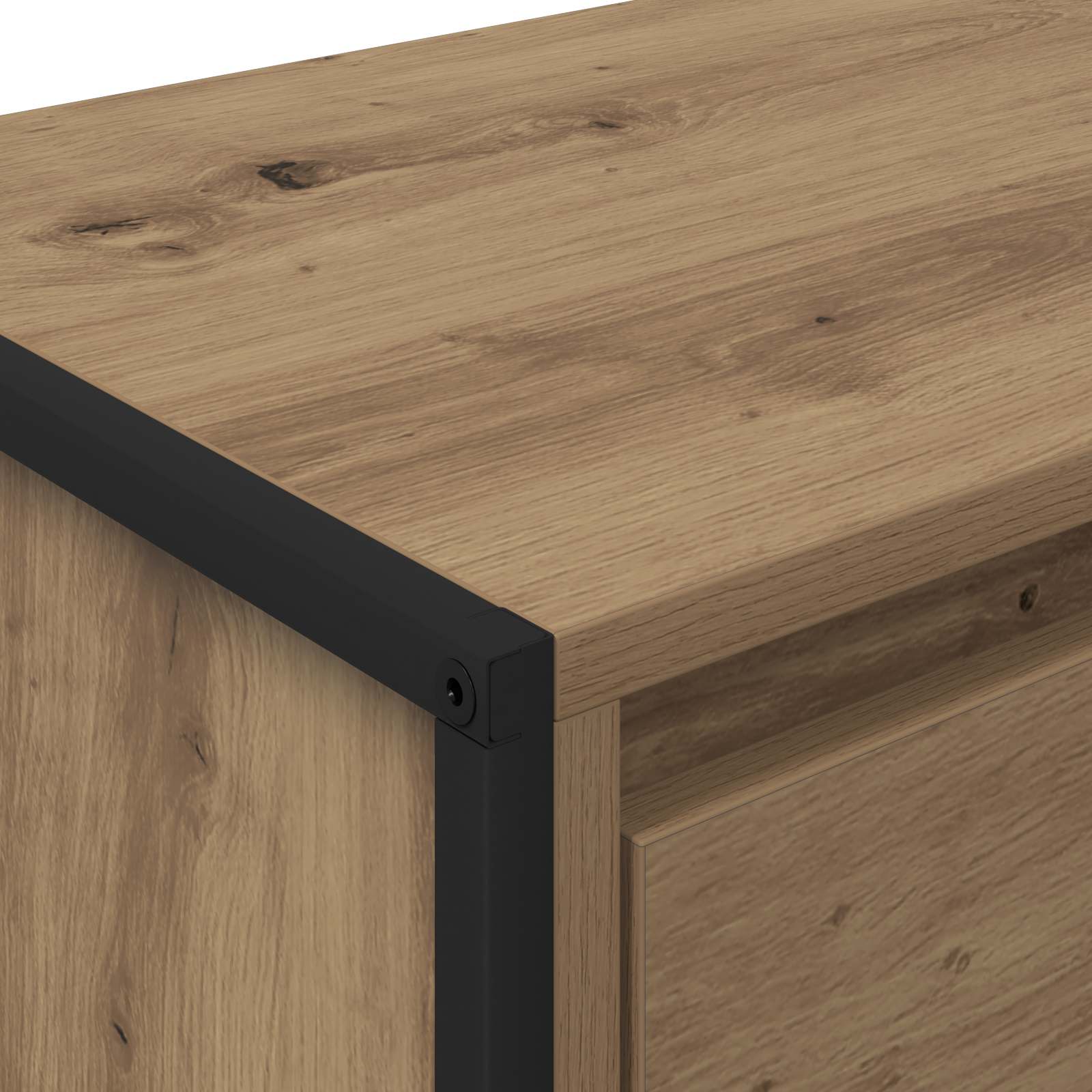 Cabinet TV Stejar artizanal 100 x 36 x 49,5 cm Lemn compozit — imaginea 9