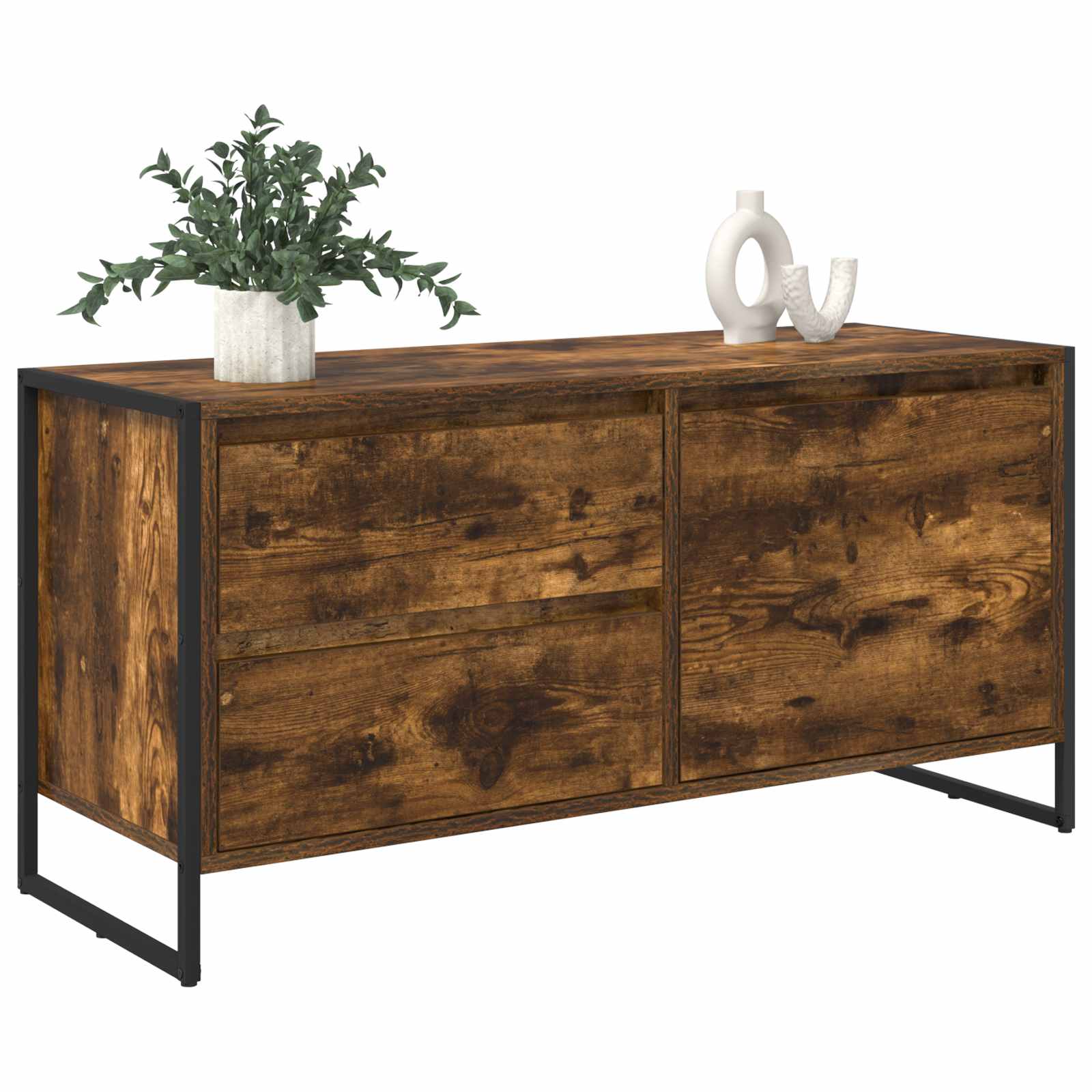Cabinet TV Stejar fumuriu 100 x 36 x 49.5 cm Lemn compozit — imaginea 3