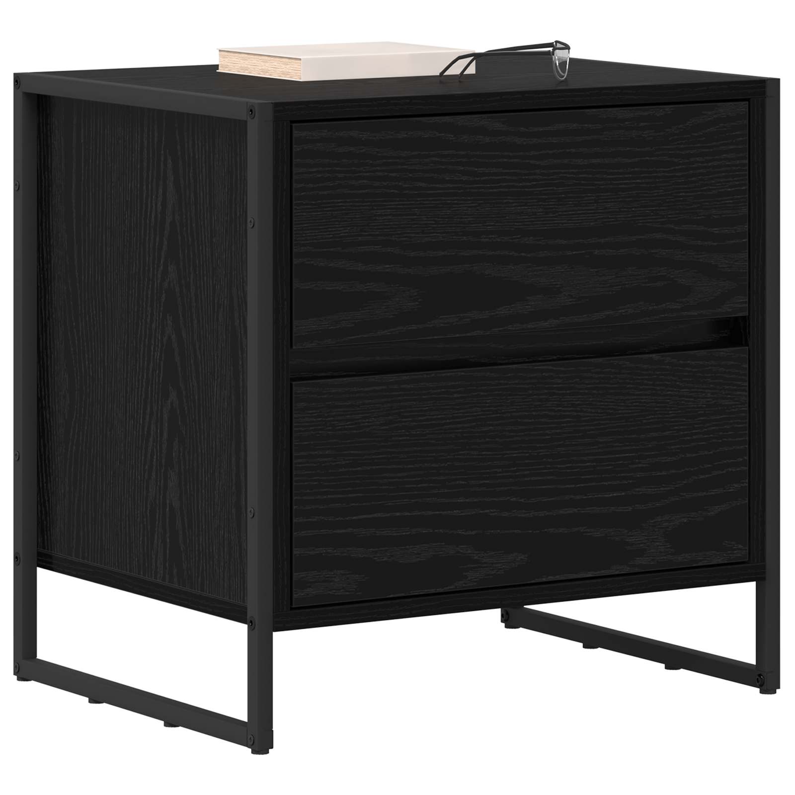 Noptiera 2 pcs Stejar Negru 50 x 39.5 x 50 cm Lemn compozit — imaginea 3