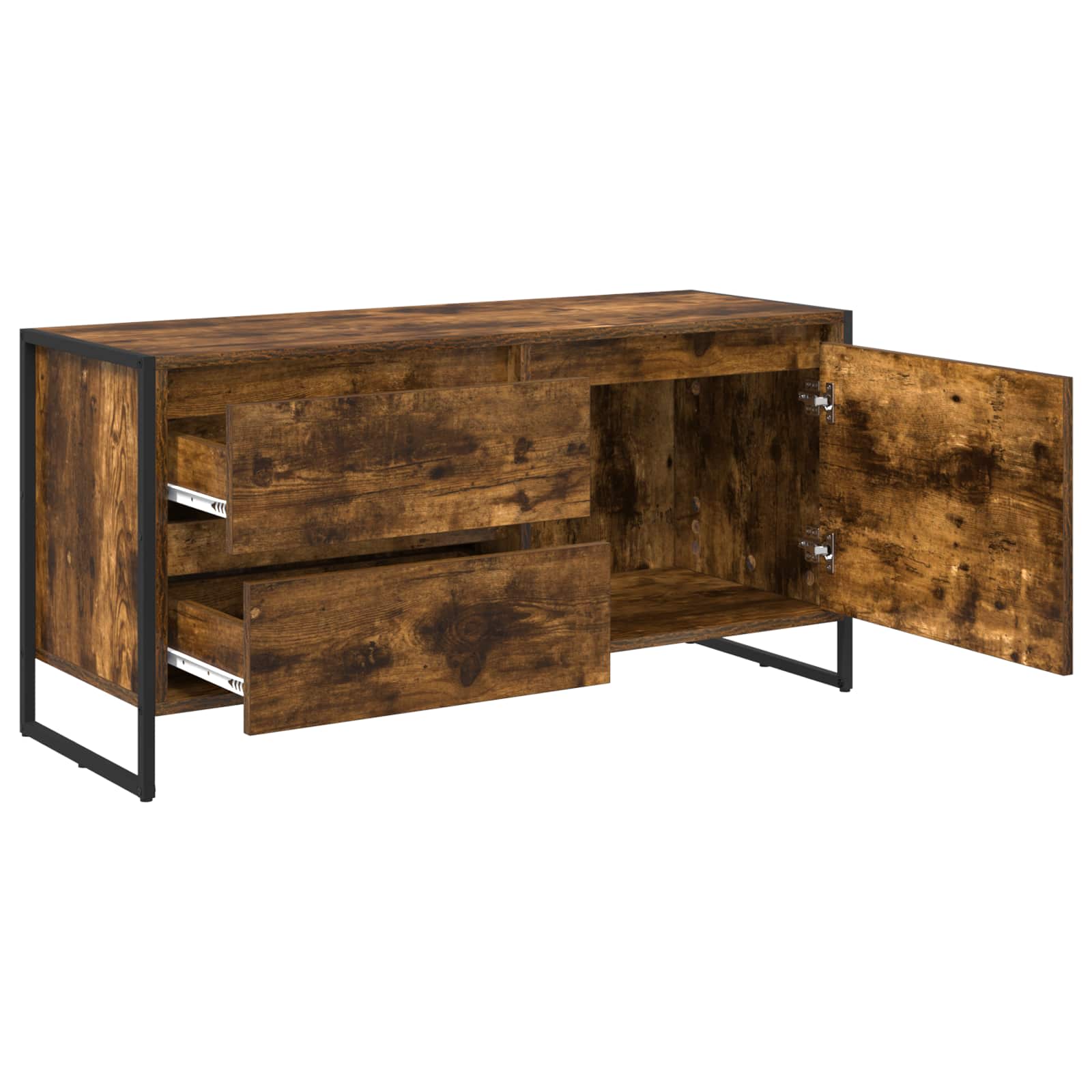 Cabinet TV Stejar fumuriu 100 x 36 x 49.5 cm Lemn compozit — imaginea 5