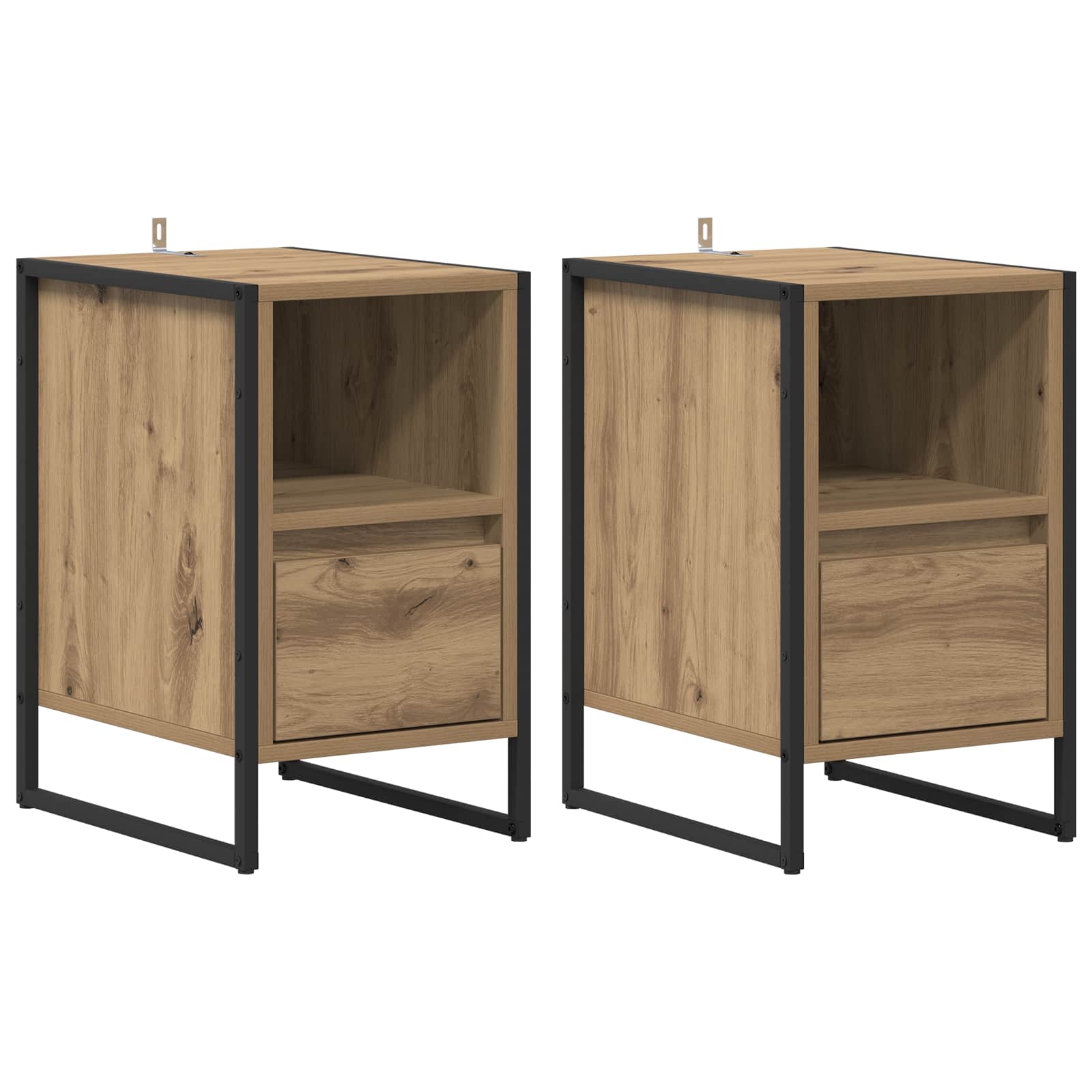 Noptiera 2 pcs Stejar artizanal 39,5 x 30 x 50 cm Lemn compozit