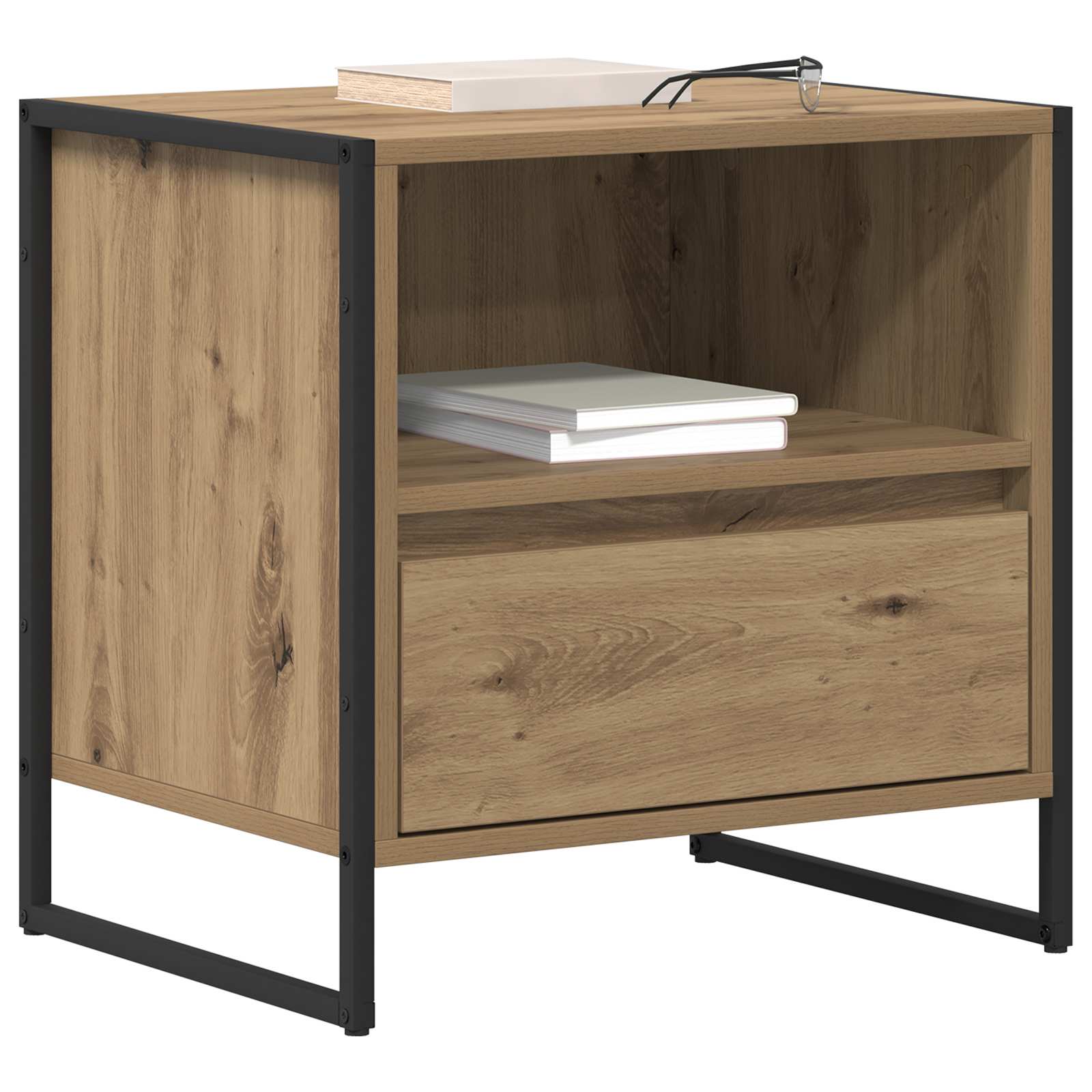 Noptiera 2 pcs Stejar artizanal 50 x 39,5 x 50 cm Lemn compozit — imaginea 3