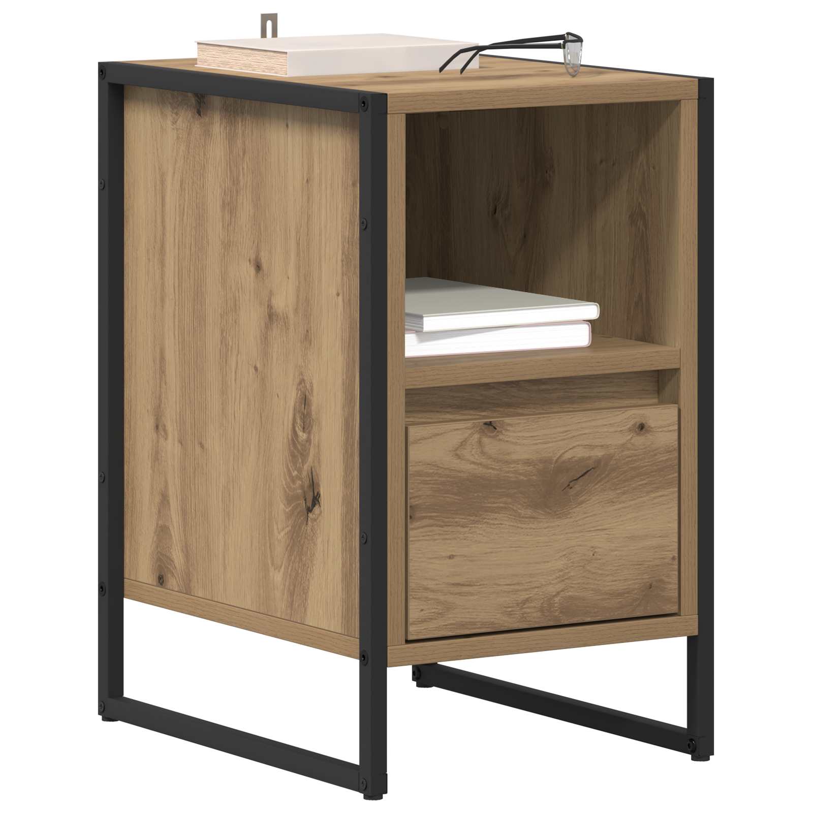 Noptiera 2 pcs Stejar artizanal 39,5 x 30 x 50 cm Lemn compozit — imaginea 3