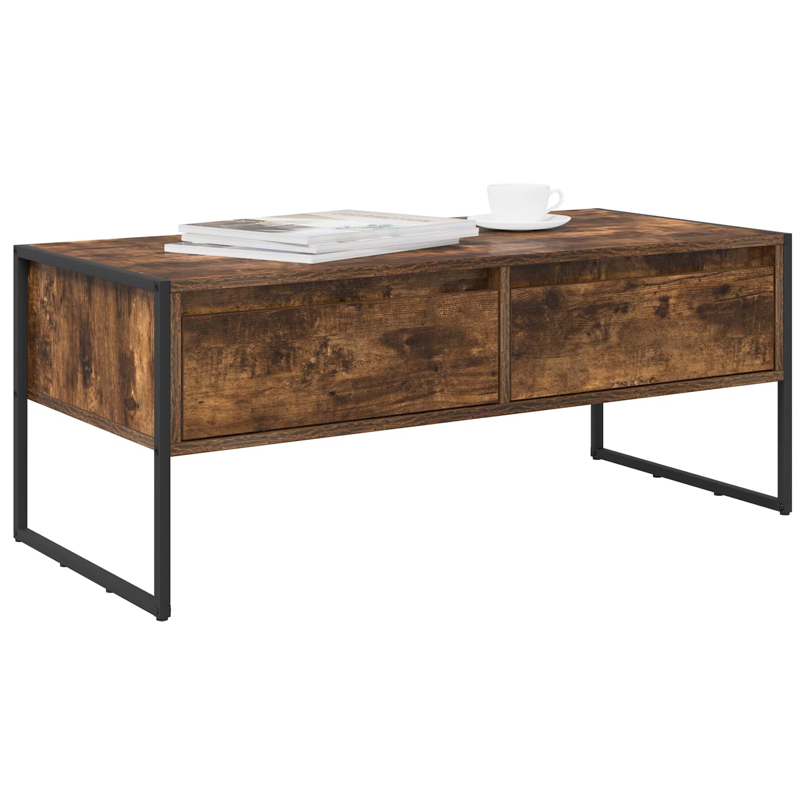 Masa de cafea Stejar fumuriu 100 x 46 x 40 cm Lemn compozit — imaginea 3