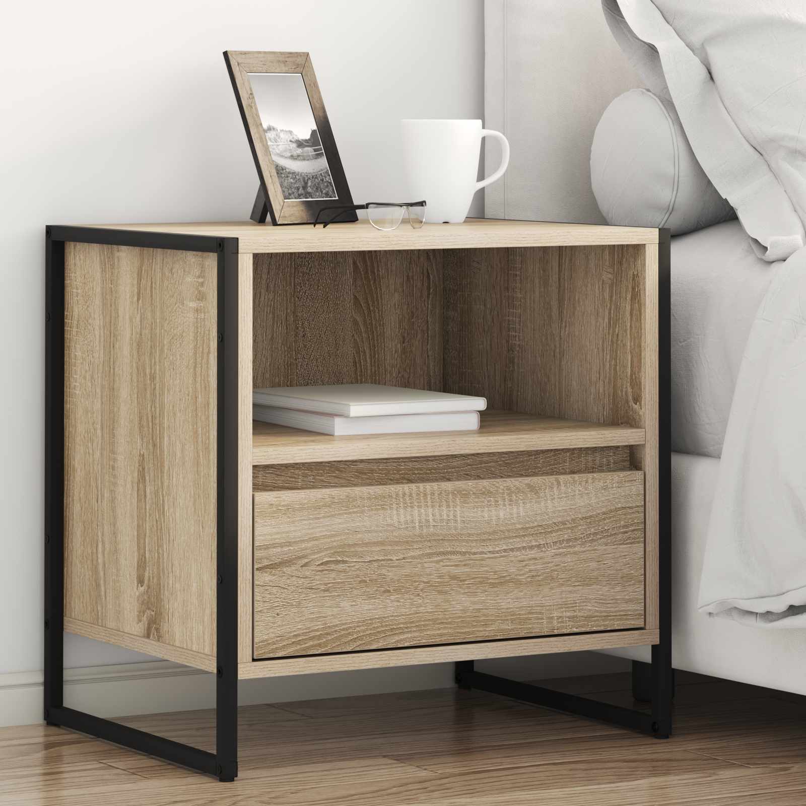 Noptiera cu sertar Sonoma 50 x 39,5 x 50 cm Lemn compozit — imaginea 2
