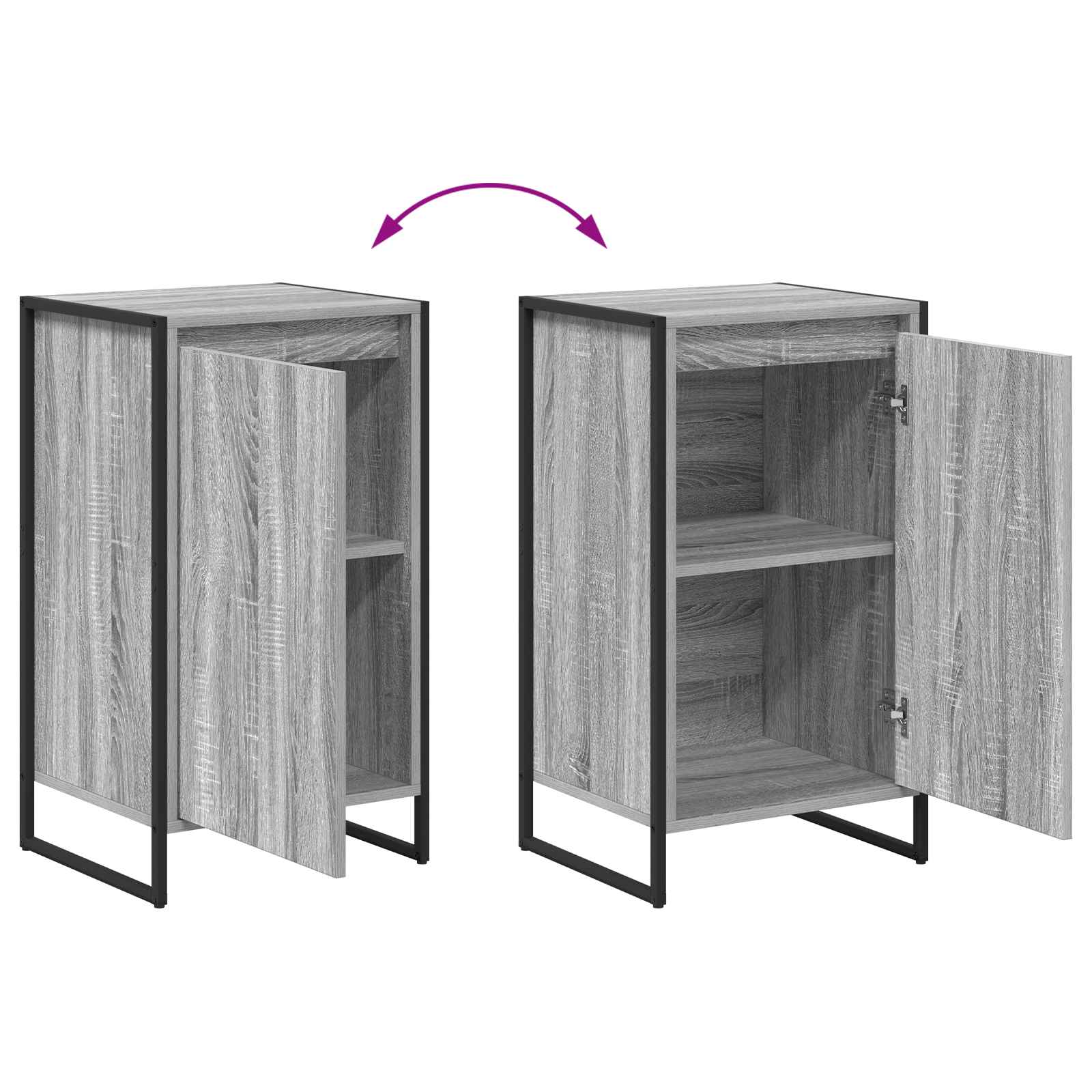 Bufet Gri Sonoma 43 x 36 x 75,5 cm Lemn compozit — imaginea 11