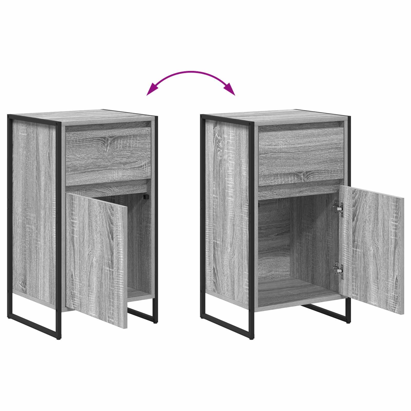 Bufet cu sertar Gri Sonoma 81 x 36 x 150.5 cm Lemn compozit — imaginea 12