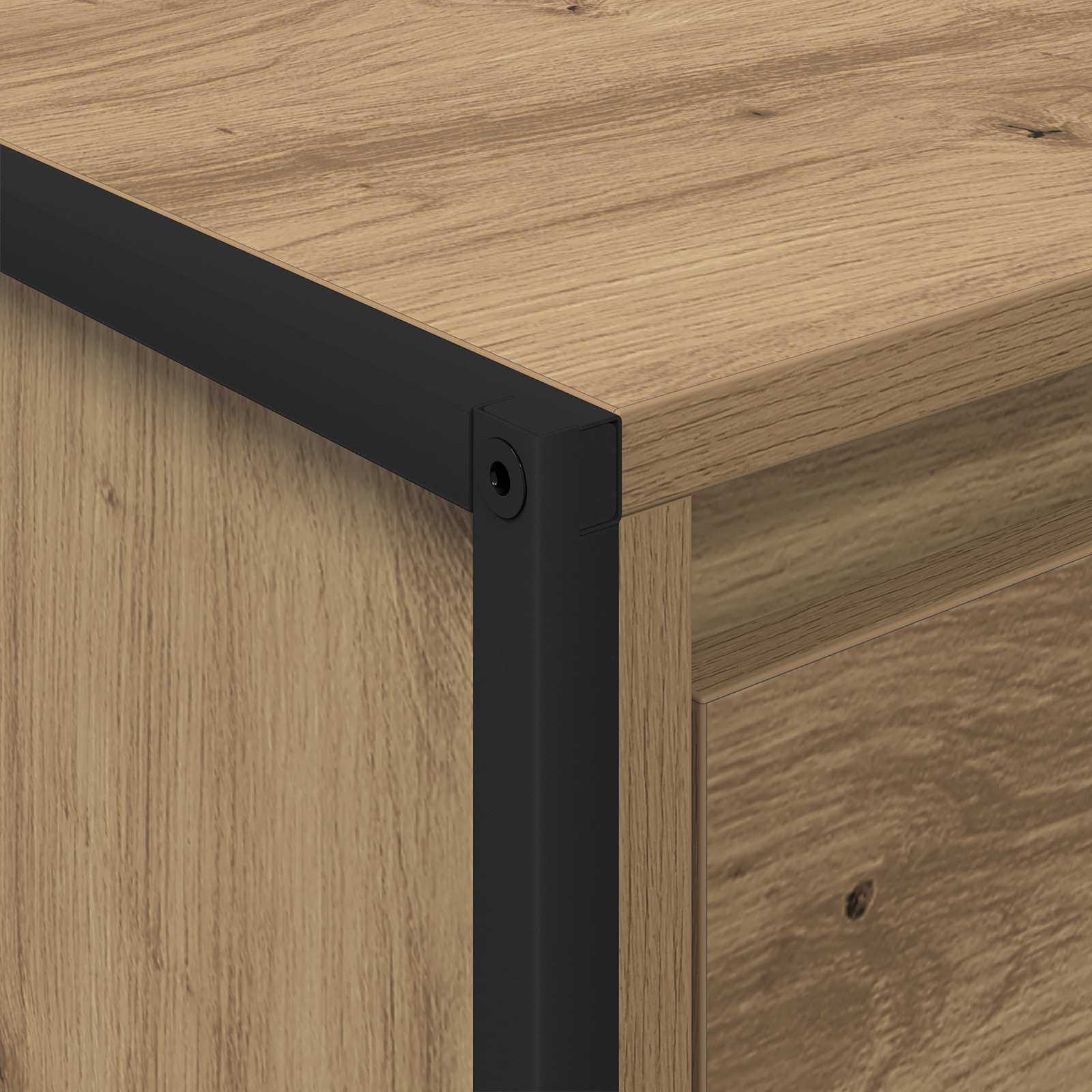 Masa de cafea Stejar artizanal 100 x 46 x 40 cm Lemn compozit — imaginea 9
