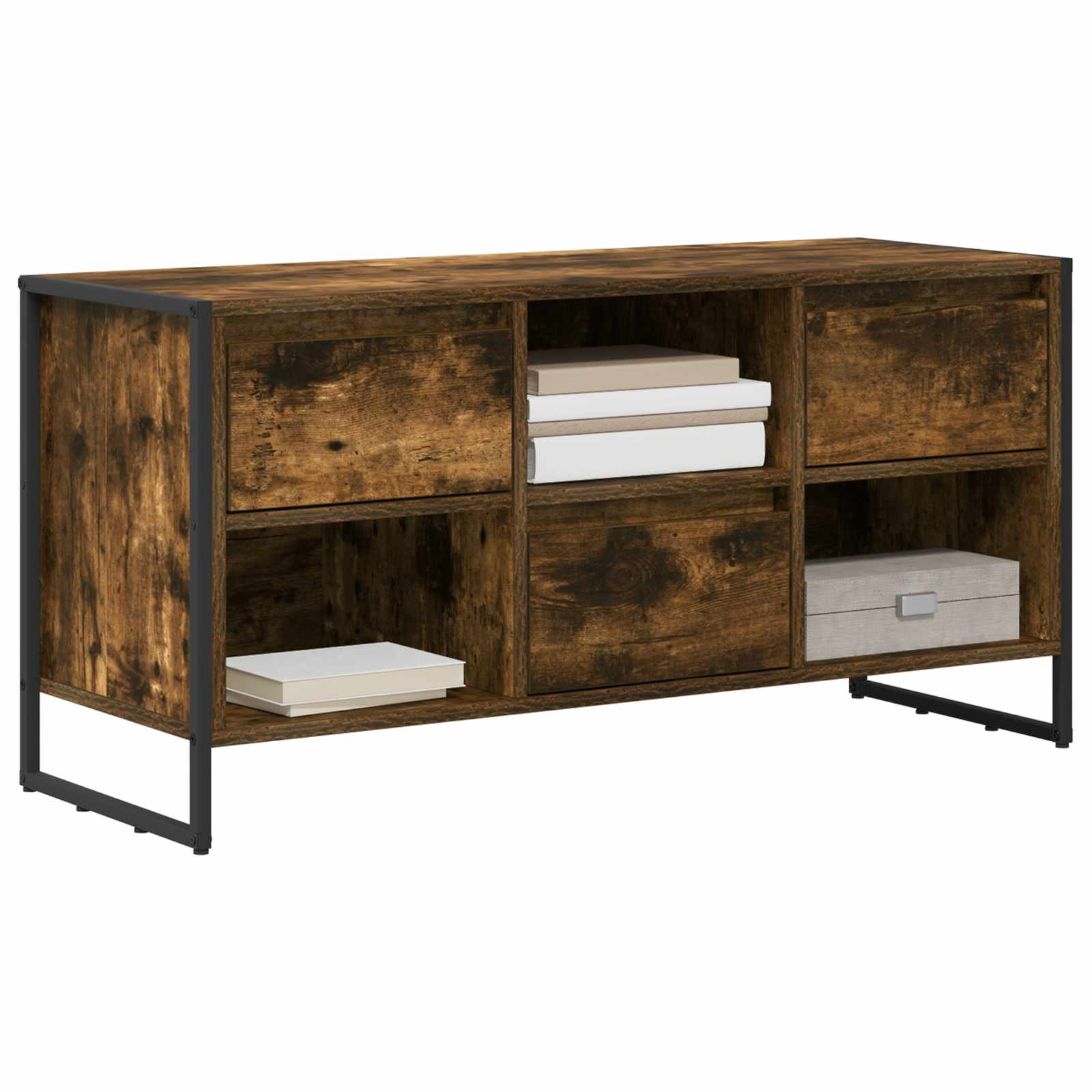 Cabinet TV Stejar fumuriu 100 x 36 x 49,5 cm Lemn compozit — imaginea 3