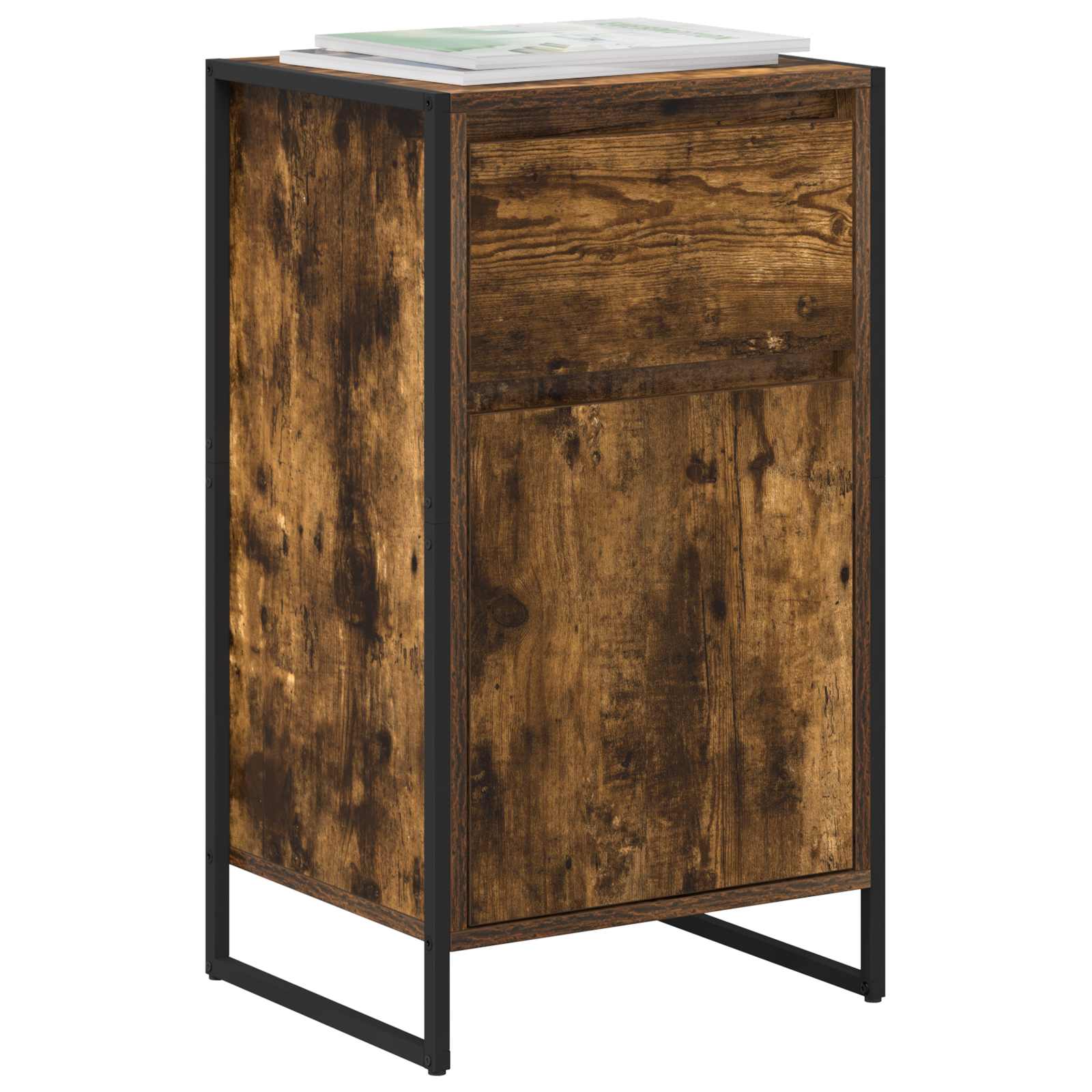 Bufet cu sertar Stejar fumuriu 81 x 36 x 150.5 cm Lemn compozit — imaginea 3