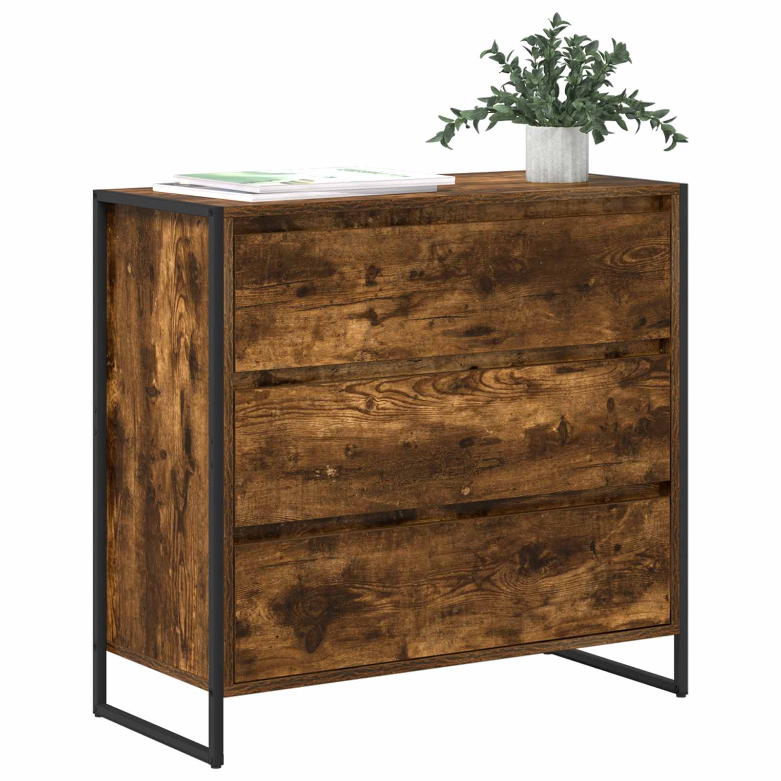 Bufet cu sertar Stejar fumuriu 79 x 36 x 75.5 cm Lemn compozit — imaginea 3