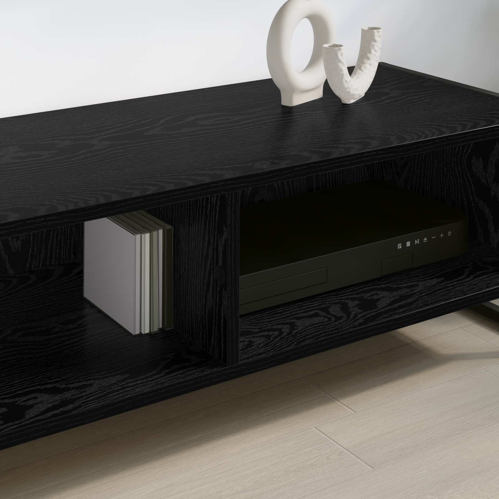 Cabinet TV Stejar Negru 100 x 36.5 x 30.5 cm Lemn compozit — imaginea 5