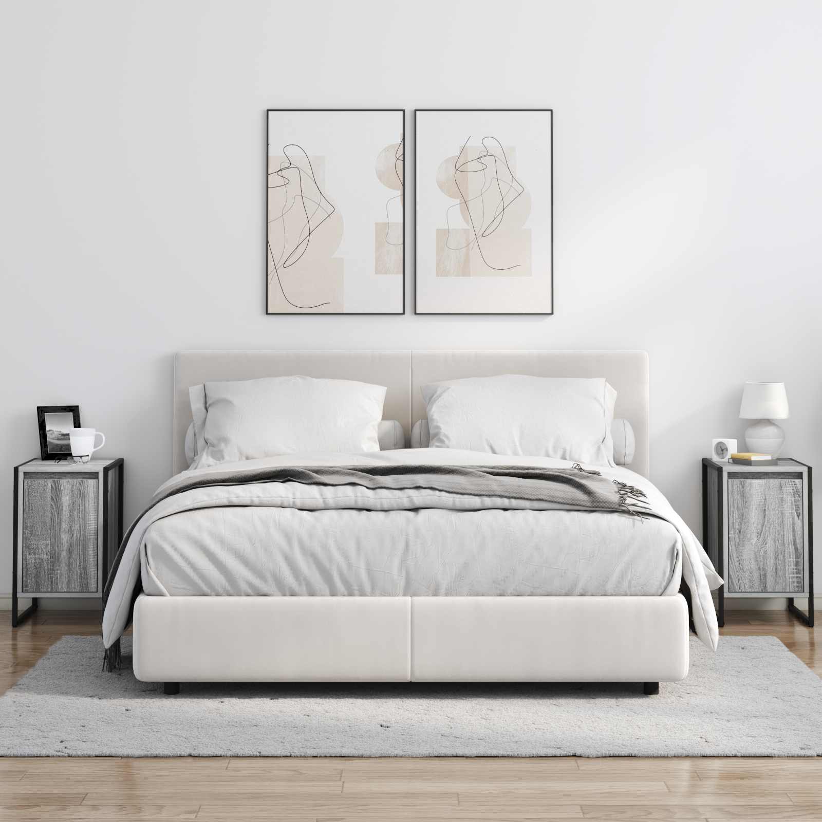 Noptiera Gri Sonoma 39,5 x 30 x 50 cm Lemn compozit — imaginea 4