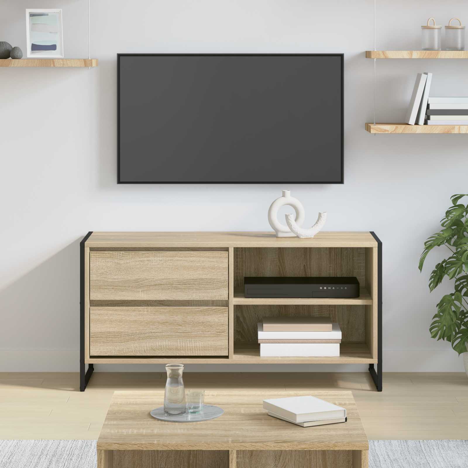 Cabinet TV cu sertar Sonoma 100 x 36 x 49,5 cm Lemn compozit — imaginea 2