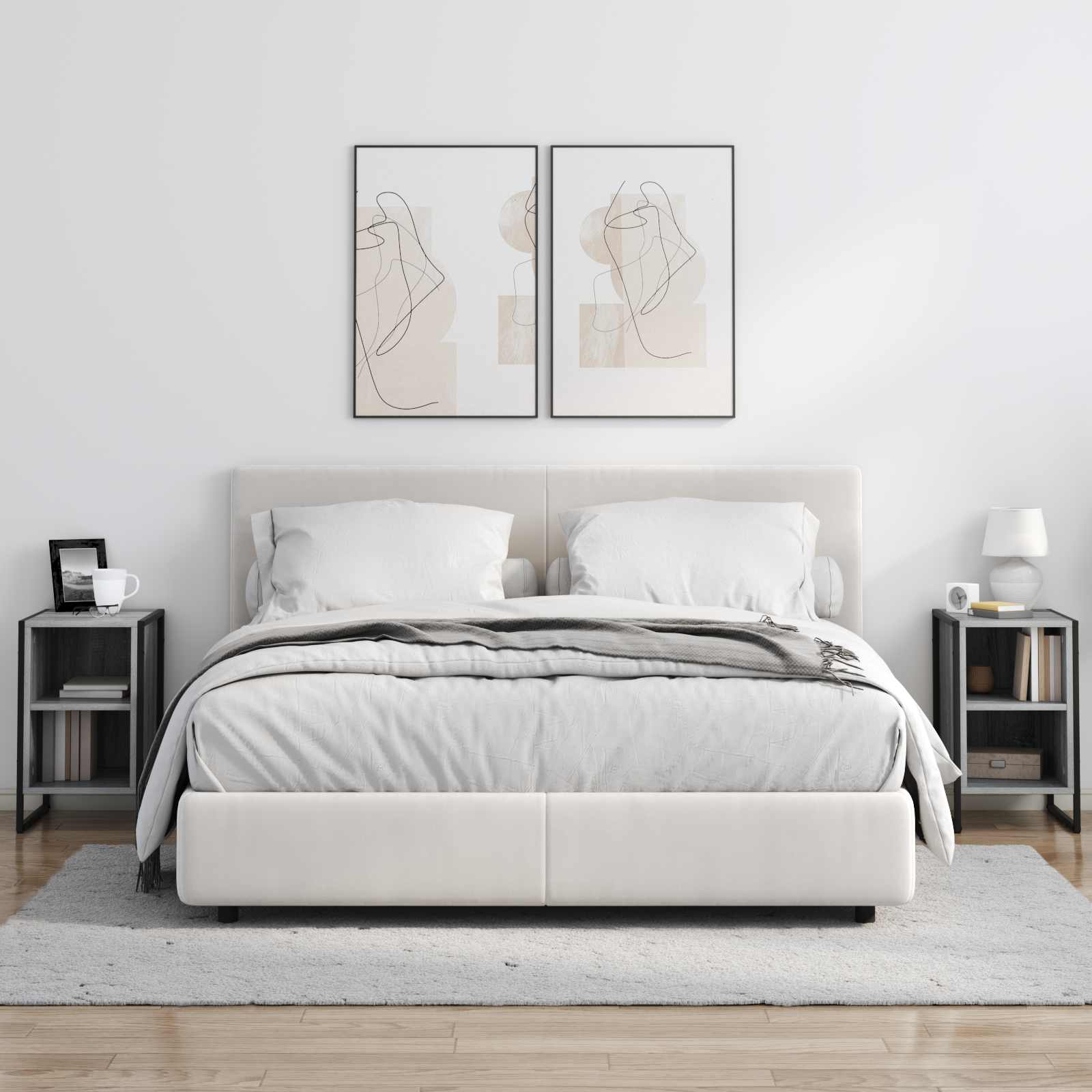 Noptiera Gri Sonoma 39.5 x 30 x 50 cm Lemn compozit — imaginea 4