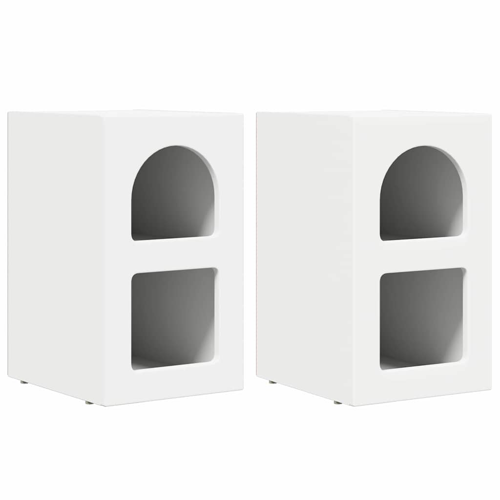 Noptiera 2 pcs Alb 29.5 x 35 x 50 cm Lemn compozit