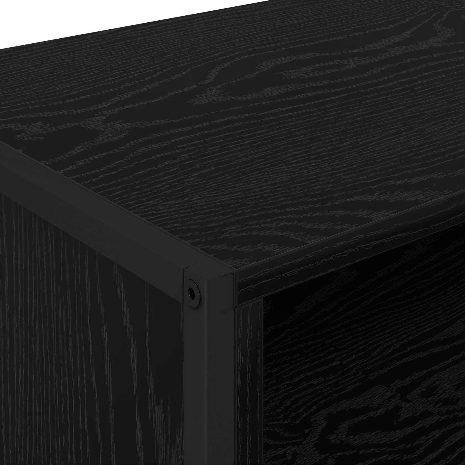 Cabinet TV Stejar Negru 100 x 36.5 x 30.5 cm Lemn compozit — imaginea 9