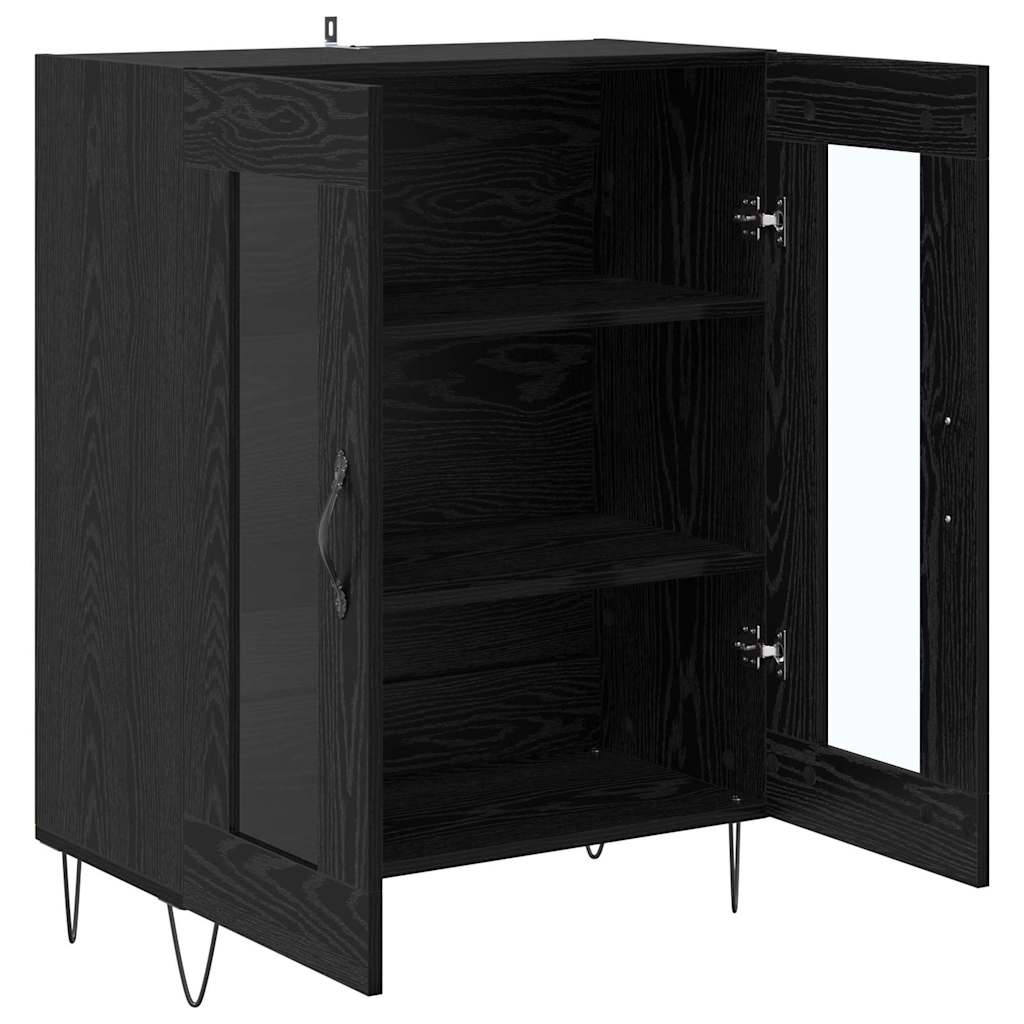 Bufet Stejar Negru 69,5 x 34 x 90 cm Lemn compozit — imaginea 6