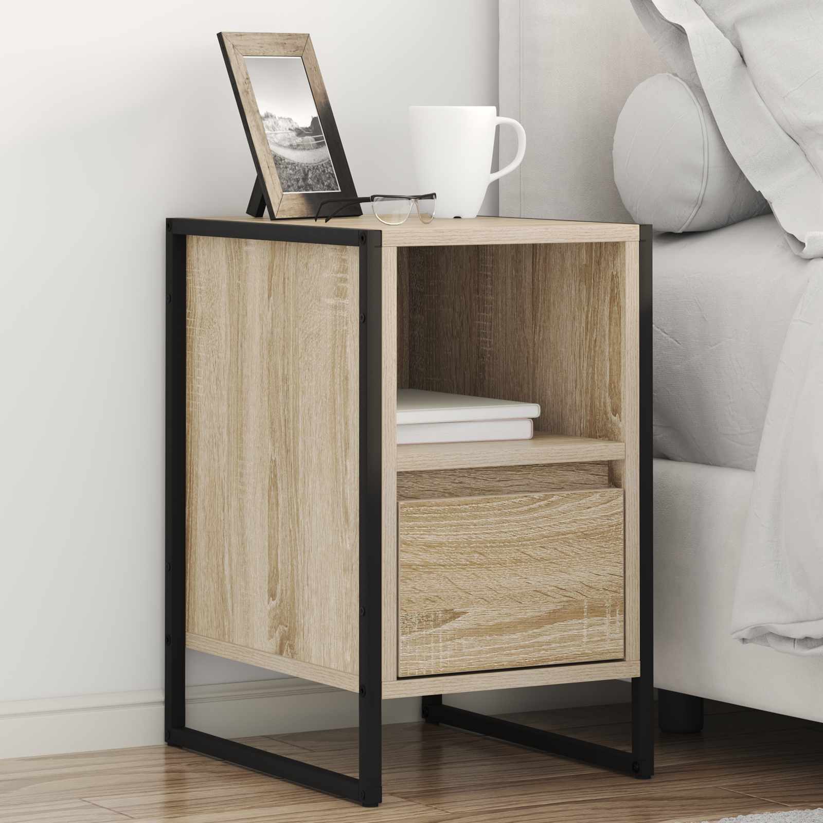 Noptiera cu sertar Sonoma 39,5 x 30 x 50 cm Lemn compozit — imaginea 2