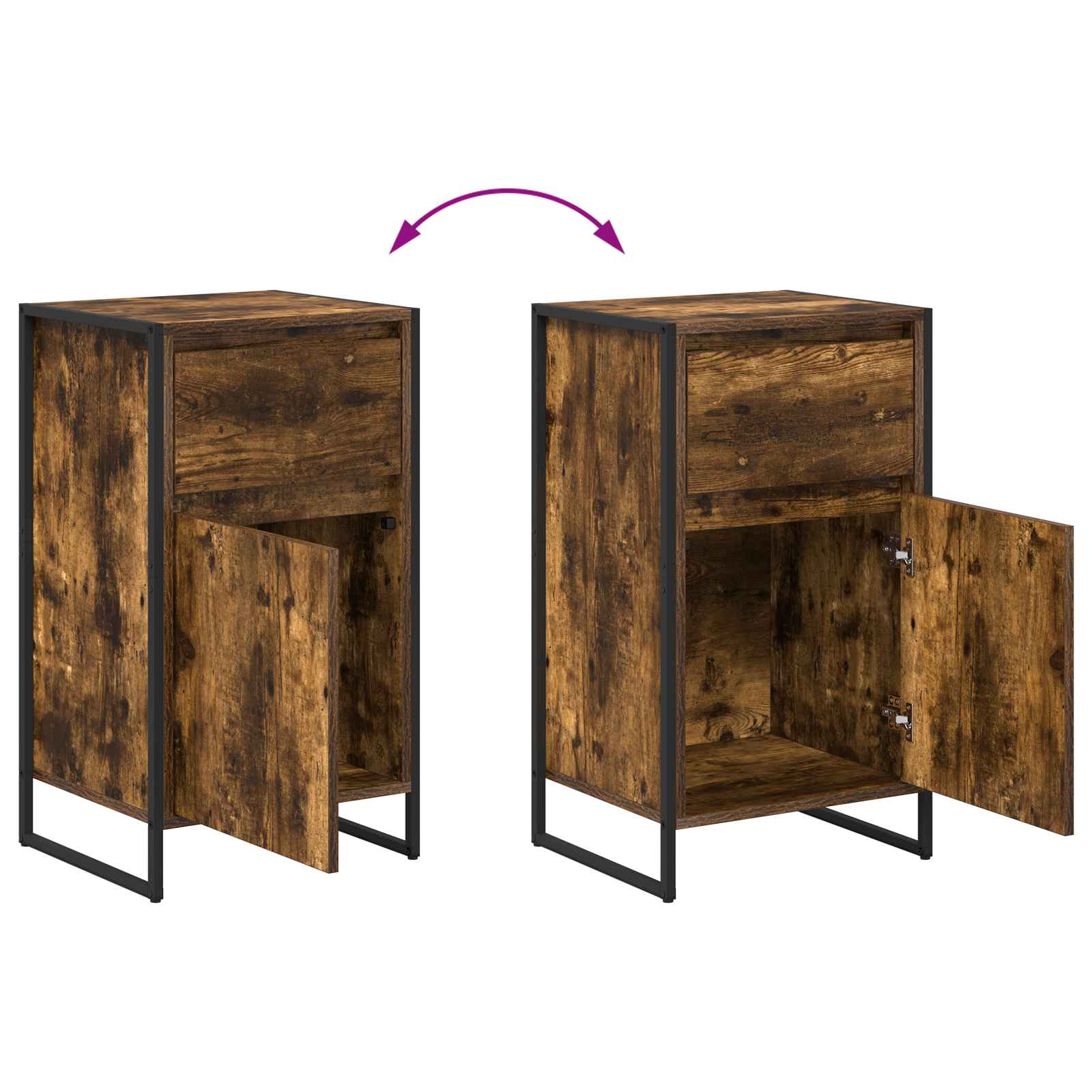 Bufet cu sertar Stejar fumuriu 81 x 36 x 150.5 cm Lemn compozit — imaginea 12