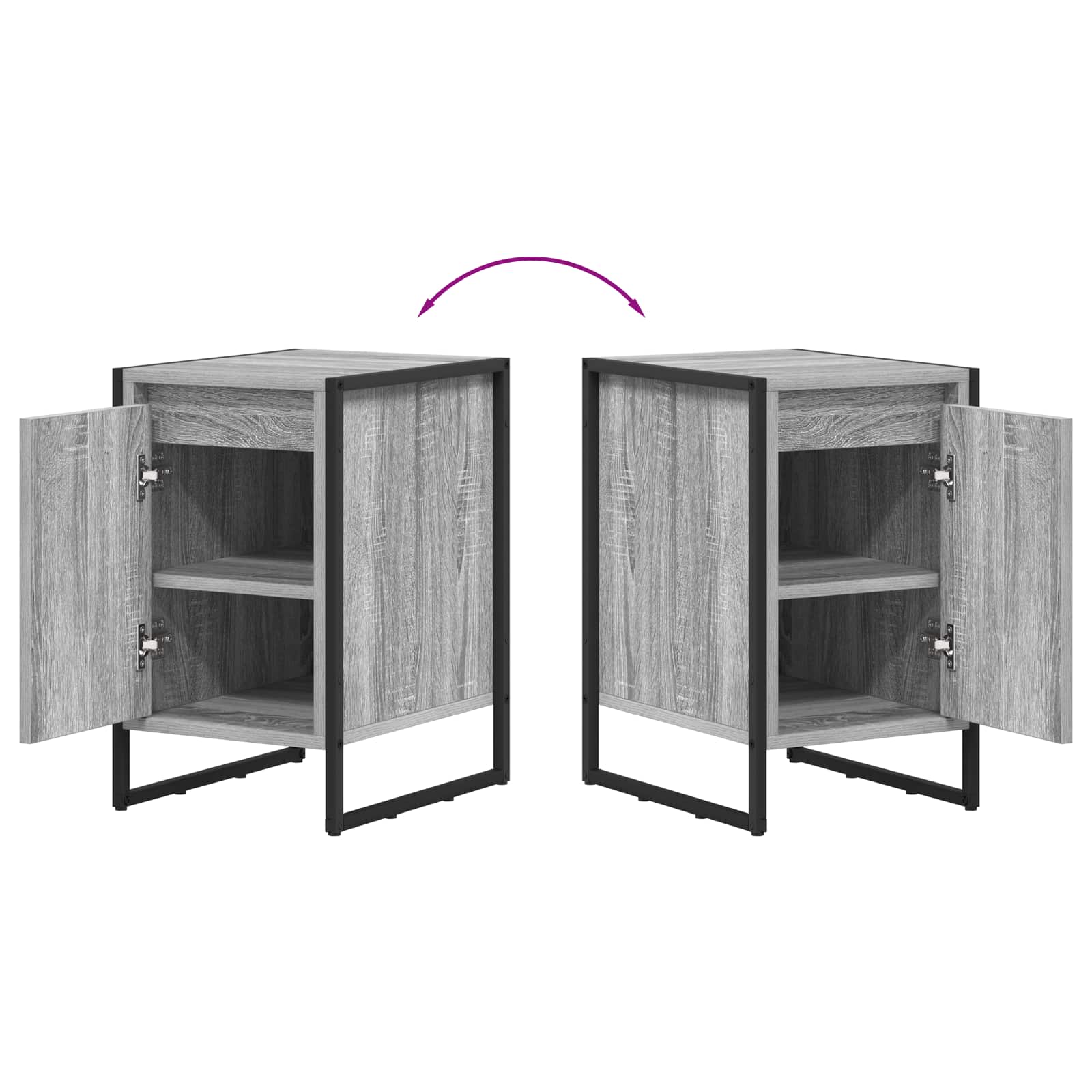 Noptiera 2 pcs Gri Sonoma 39,5 x 30 x 50 cm Lemn compozit — imaginea 12