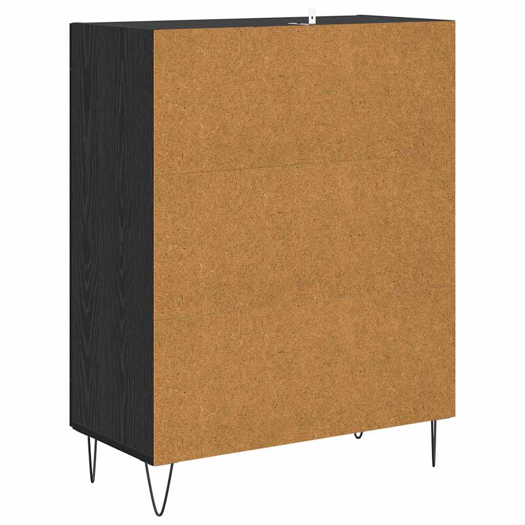 Bufet Stejar Negru 69,5 x 34 x 90 cm Lemn compozit — imaginea 9