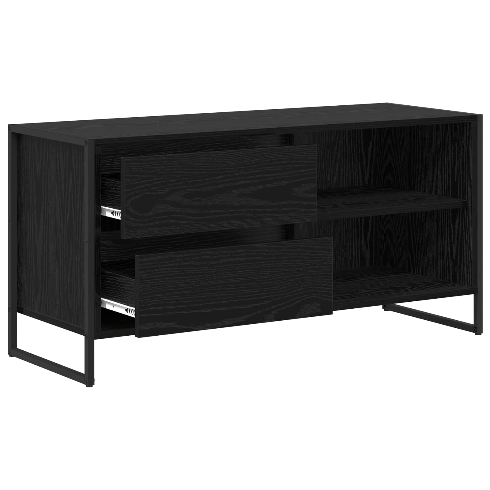 Cabinet TV Stejar Negru 100 x 36 x 49,5 cm Lemn compozit — imaginea 5