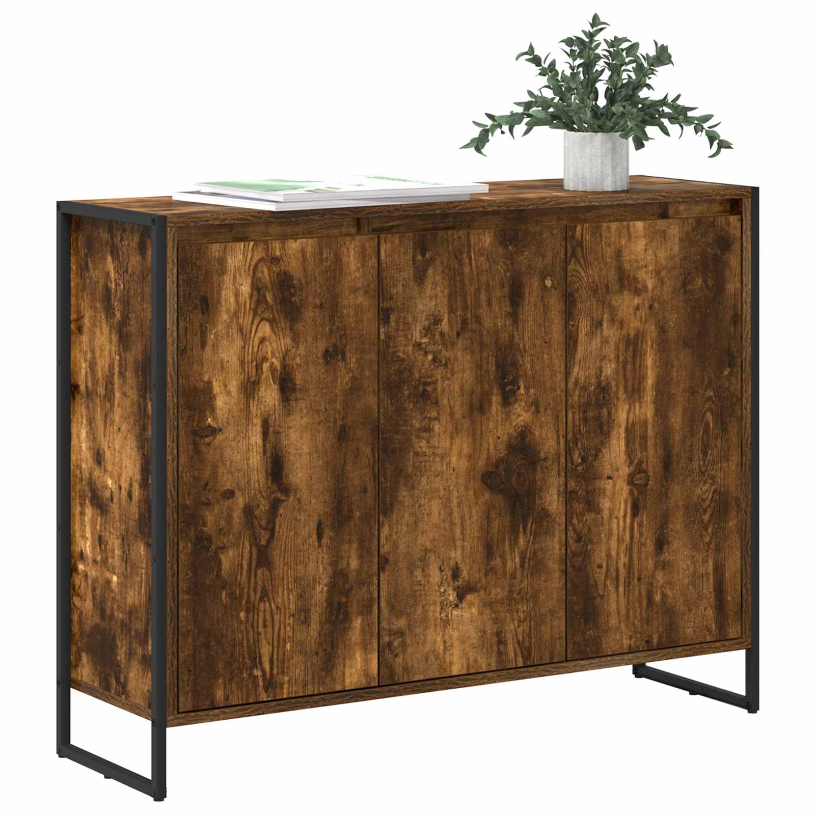Dulap lateral Stejar fumuriu 96,5 x 30 x 75 cm Lemn compozit — imaginea 3