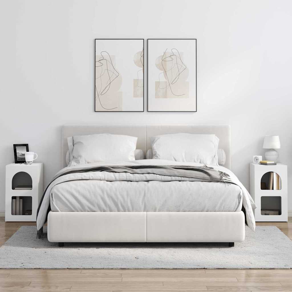 Noptiera 2 pcs Alb 29.5 x 35 x 50 cm Lemn compozit — imaginea 5