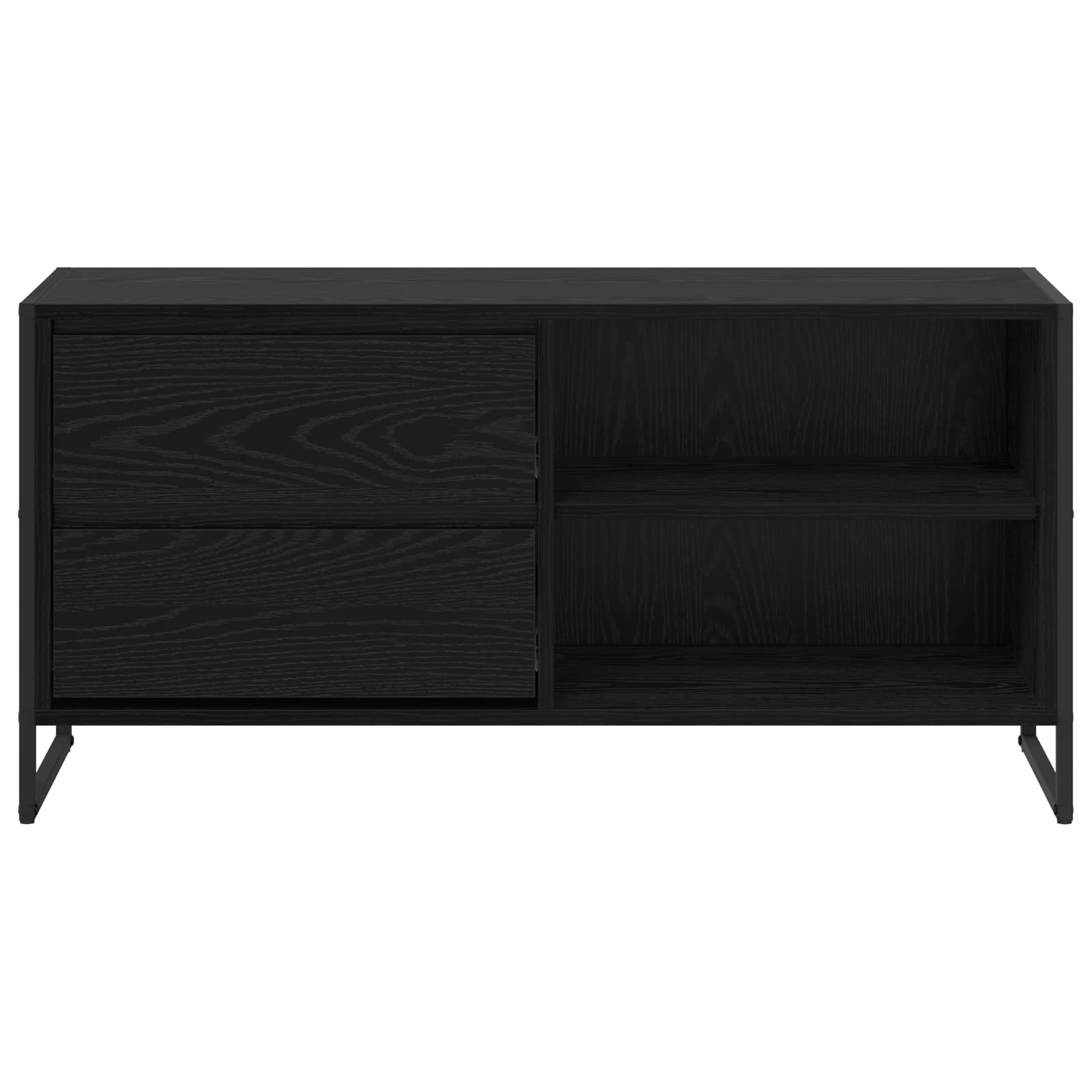Cabinet TV Stejar Negru 100 x 36 x 49,5 cm Lemn compozit — imaginea 6